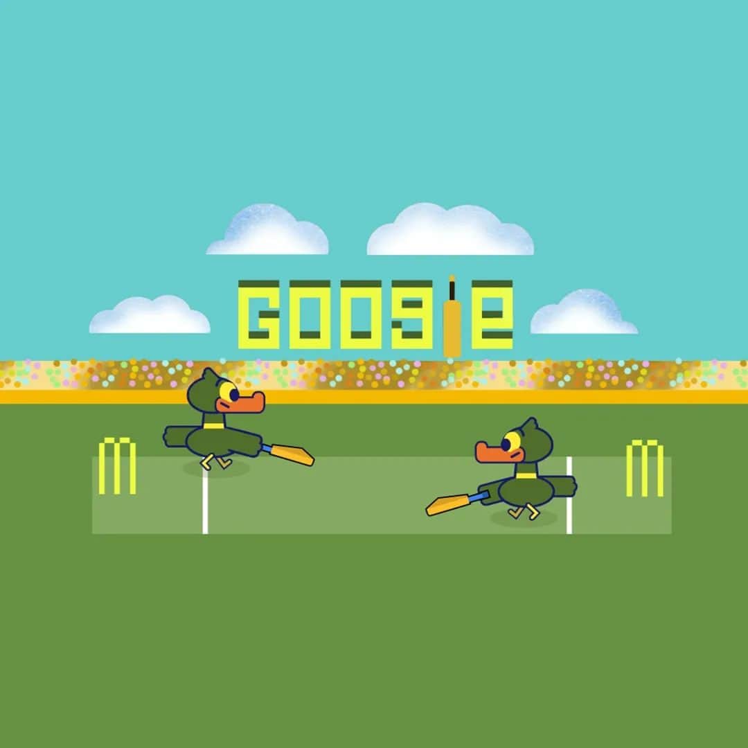 Googleのインスタグラム：「Quack a #GoogleDoodle doo! The 2023 Cricket World Cup games are about to begin! Let us know who you're supporting and tap the link in our bio for more.」