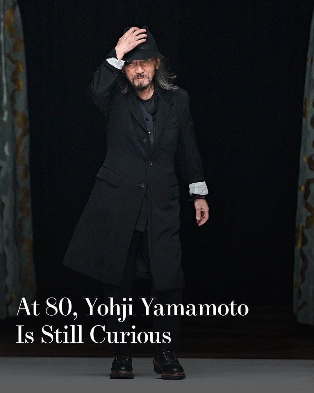 Harper's BAZAARのインスタグラム：「Even after seeing it all—from being hit by a Japanese gangster as a child to flying an airplane over Boston—Yohji Yamamoto’s urge to create or to provoke hasn’t diminished one bit. Speaking with @steffyotka after his spring 2024 show during #ParisFashionWeek, the designer shared he doesn’t simply enjoy creating a collection. “I have to think about the world’s condition,” he says. “[The younger generation] is losing the dream of the future. It’s very painful.”  Considering his time in the industry, he says, “I have been working and creating fashion collections already for 40 years. I feel very alone. This feeling makes me have responsibility [to design]. But at the same time it becomes hard to be sharp to create something. So anyway, my position at my job became heavier than the whole.”  But the heaviness is belied by the lightness of his work, including his latest collection, which was made from airy linen fabrics. And ultimately, writes Yotka, “It’s [his] appreciation for real life—and real clothes—that’s made Yohji Yamamoto the king of New York style.”  Keep reading at the link in bio.」