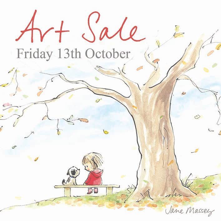 Jane Masseyのインスタグラム：「My largest sale to date. Signed original watercolours and sketches featuring ‘The Little Girl’ will be in my shop at 1pm UK time on Friday 13th October. Link in bio or janemassey.co.uk  Worldwide shipping. This will be my last sale for a while as I’m going to be creating lots of originals for an exhibition in Paris in Spring 2024. More details on that soon. ❤️」