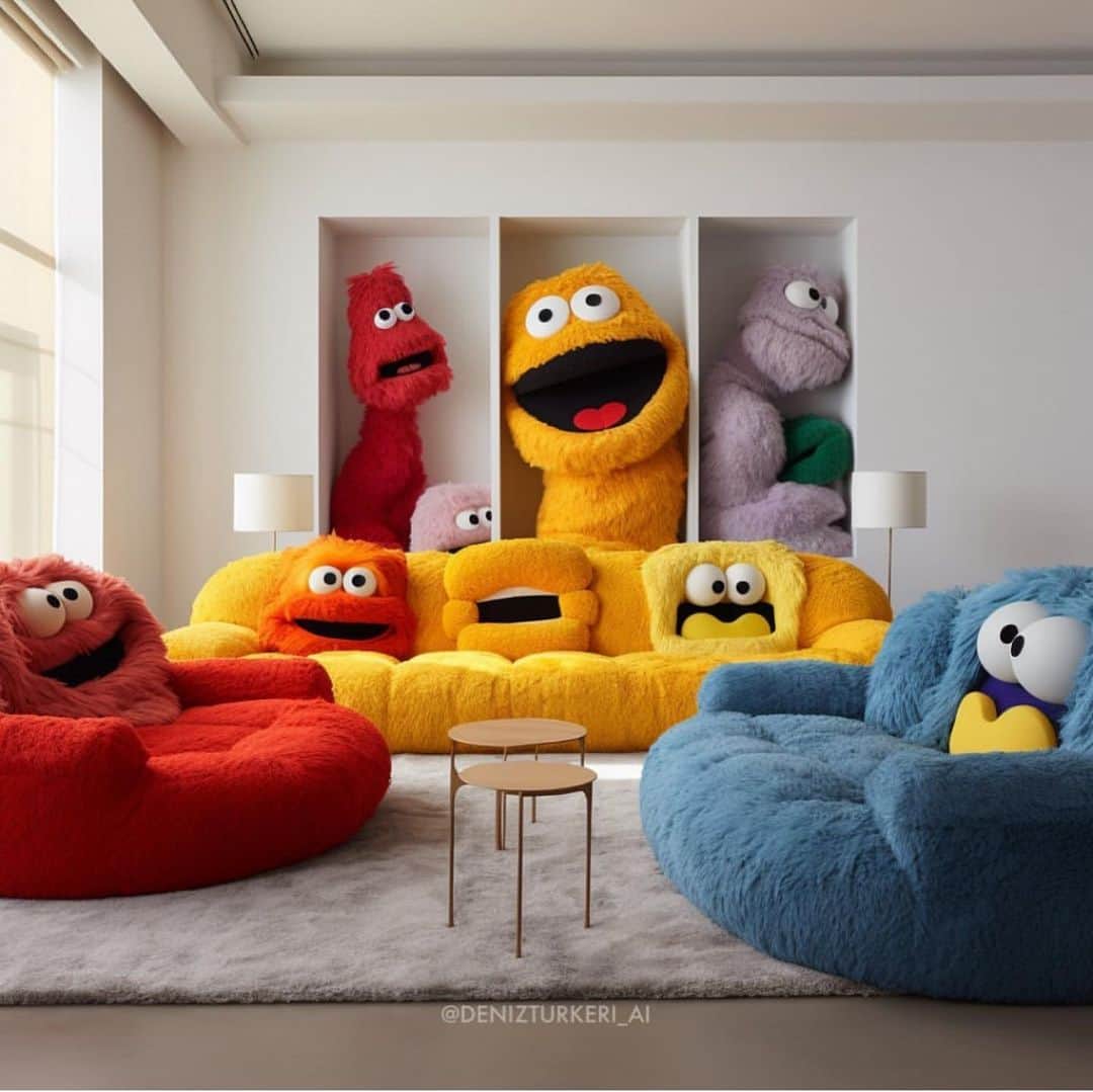 My Interiorのインスタグラム：「Happy Sofas by @denizturkeri_designs」