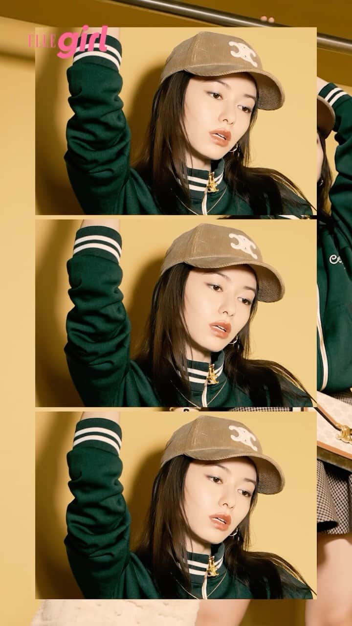 ELLE girl JAPANのインスタグラム：「ELLEgirlのファッションページに登場した山本舞香さんのビハインドザシーンをお届け✨ルックの全貌は特集記事からチェックしてね💫😻  🔗https://www.ellegirl.jp/fashion/trend/a45184772/maika-yamamoto-bag-shoes2023fw/  @yamamotomaika_official #celine #miumiu #loewe #diesel #山本舞香 #今日からヒットマン #Bailar」