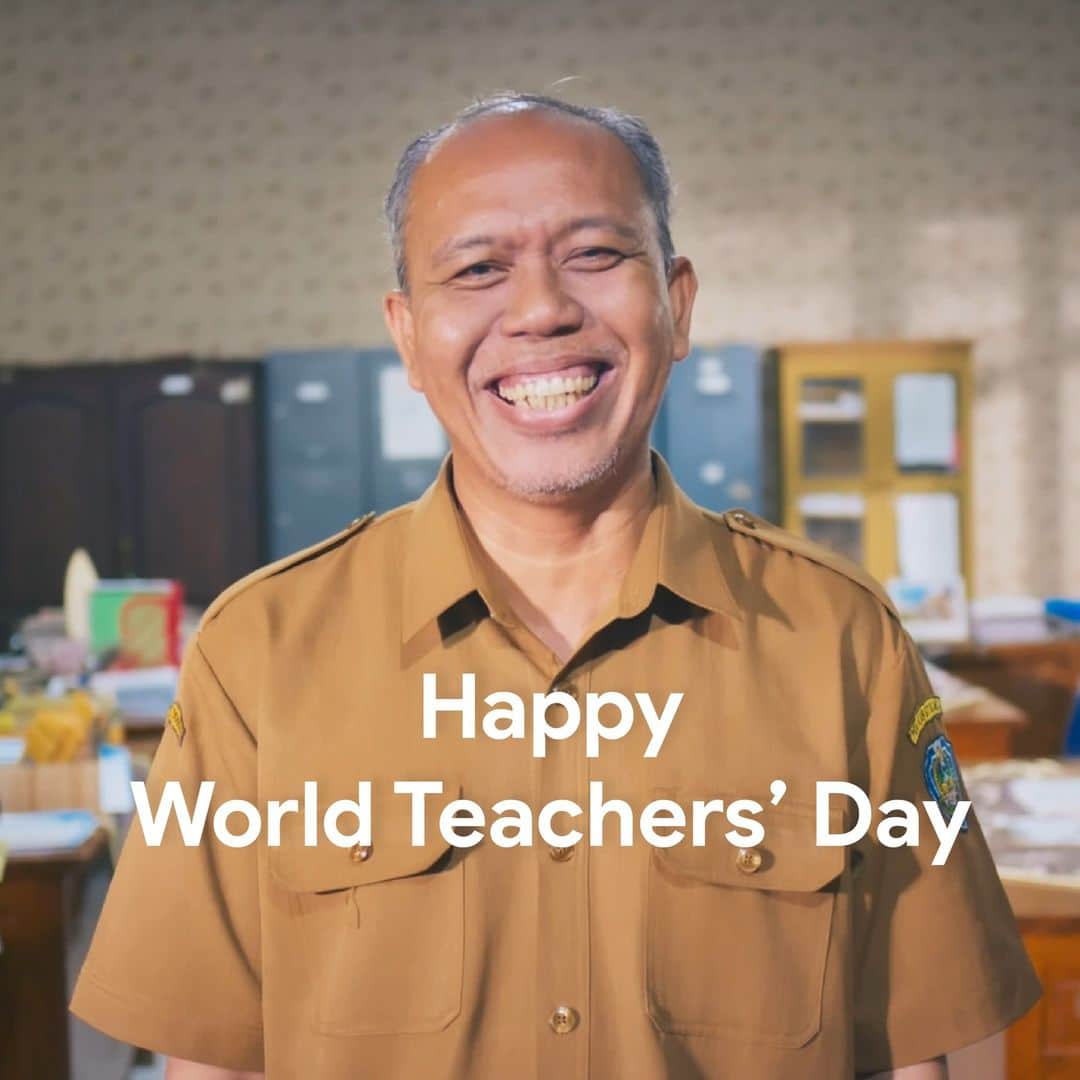Googleのインスタグラム：「On #WorldTeachersDay, we’re saying thank you to all of the incredible teachers who inspire, empower and shape our future every day. Read more at the link in bio.」