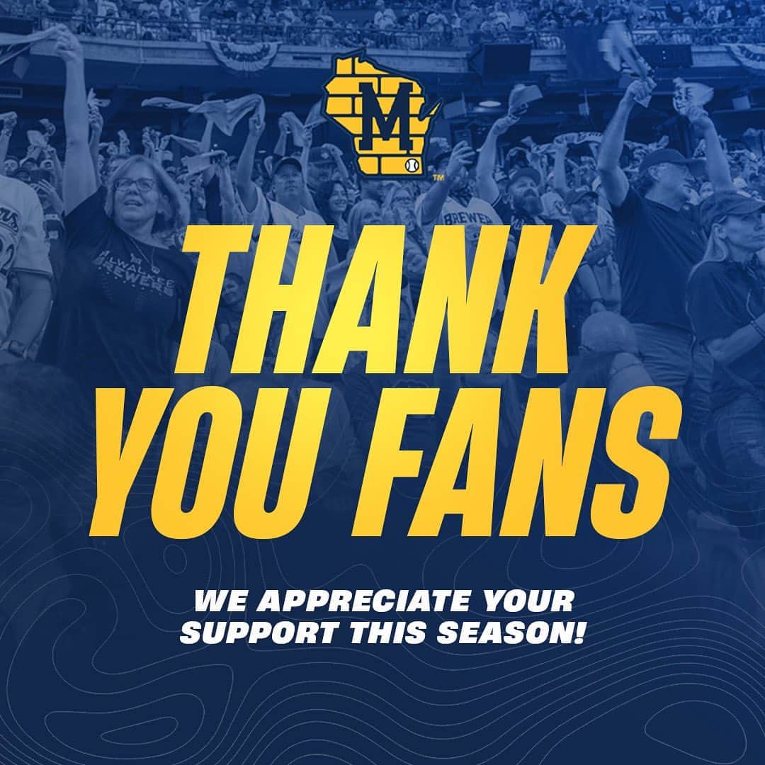 ミルウォーキー・ブルワーズのインスタグラム：「To the best fans in baseball 💙」