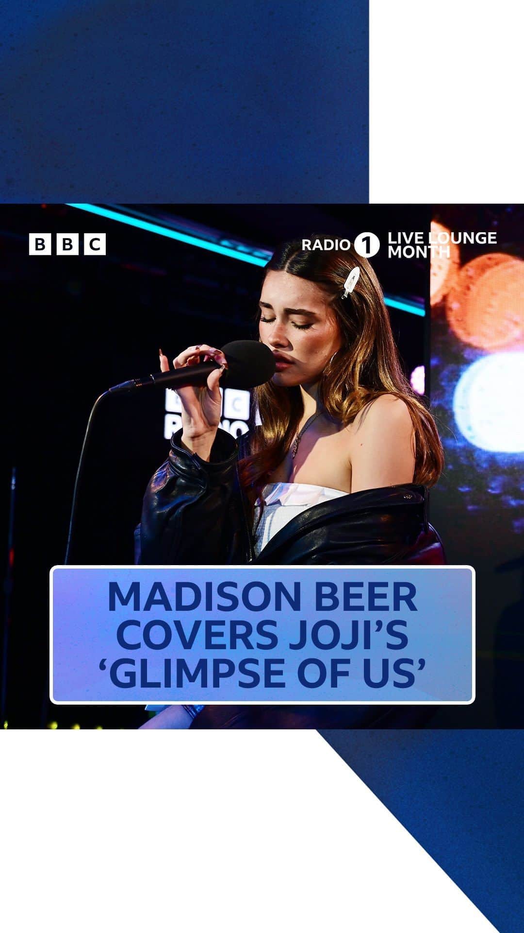 のインスタグラム：「@madisonbeer covers joji’s ‘glimpse of us’ in the #livelounge 🤍  listen now on @bbcsounds ✨」