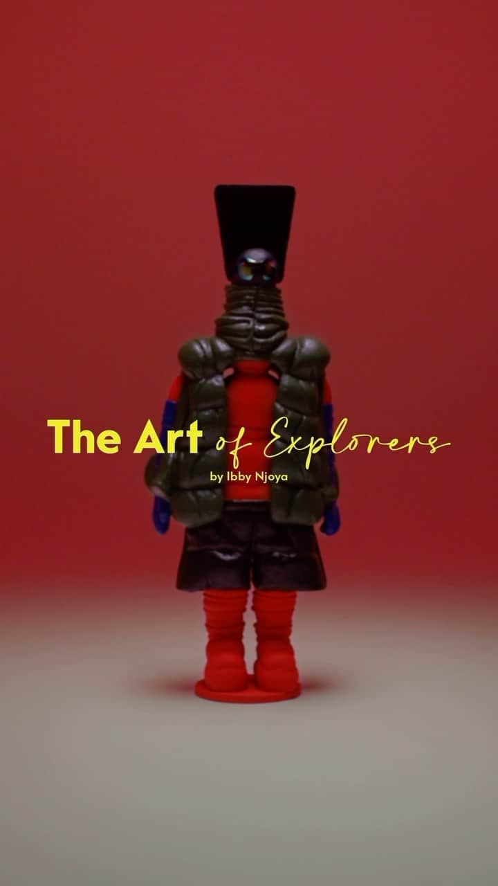モンクレールのインスタグラム：「For the road less traveled.  The new co-created Moncler x @adidasoriginals collection inspired @ibbynjoya’s artistic impression of an explorer, referencing signature puffers and ‘the copper neck rings of the Ndebele tribe.’  Discover the designs that inspired the sculpture now on moncler.com.  #MONCLERADIDASORIGINALS #MONCLERGENIUS」