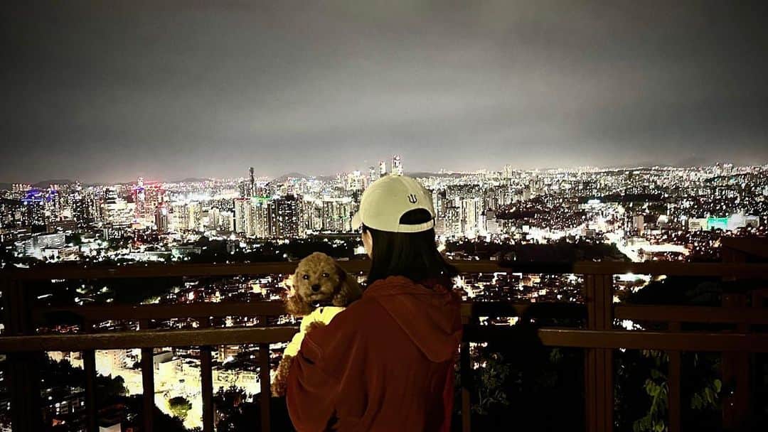 ジェイのインスタグラム：「밤산책 제법 찬 공기 구수한 우리의 취향 #굿밤요」