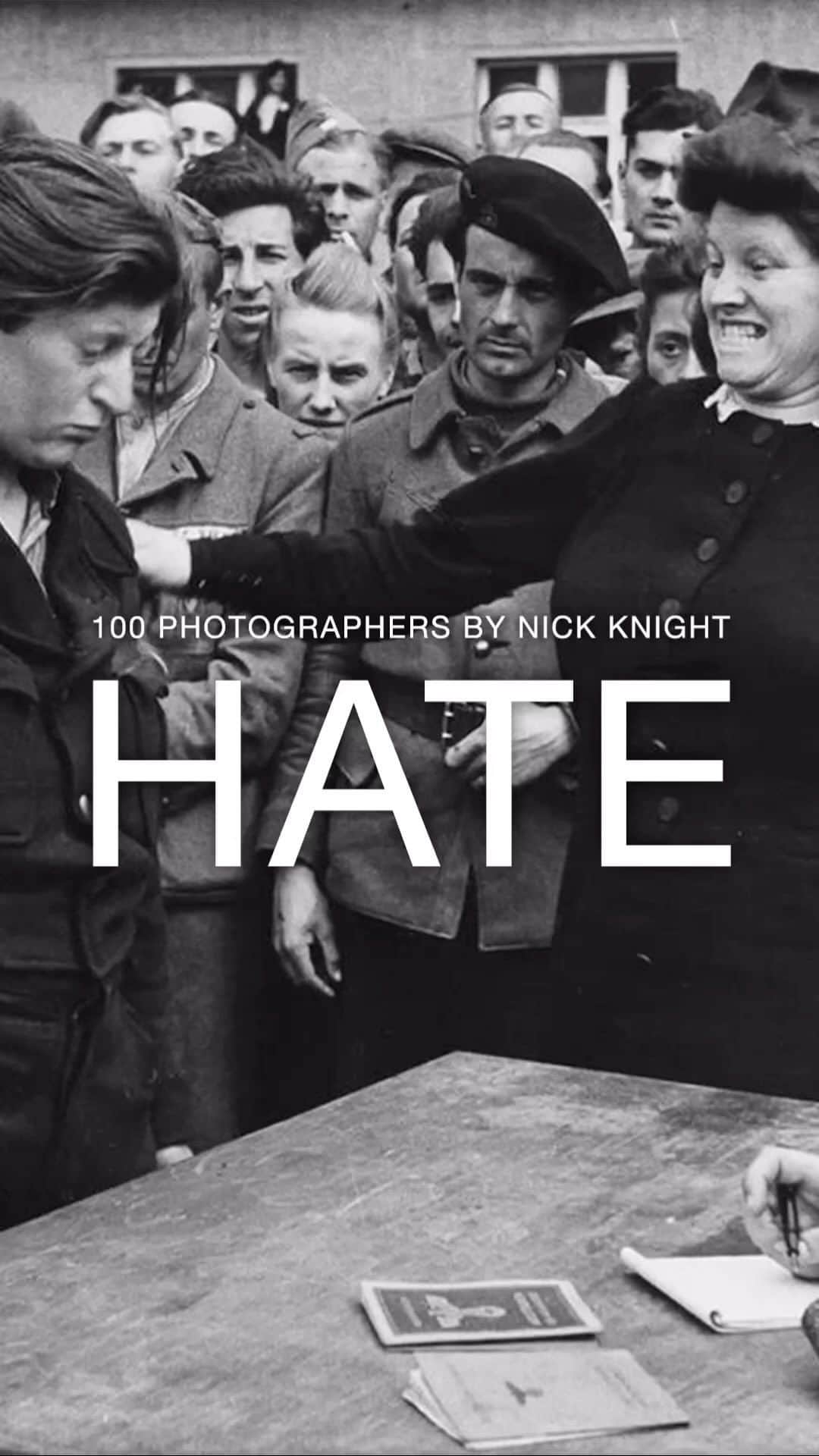 ニック・ナイトのインスタグラム：「Hate . The worst and ugliest of all our emotions. It needs a photographer of immense talent and incredible sensitivity to humanity to show it  with shocking honesty . There are very few who are as brilliantly capable as Monsieur Henri Cartier Bresson, this week’s subject of ‘100 Photographers’.」