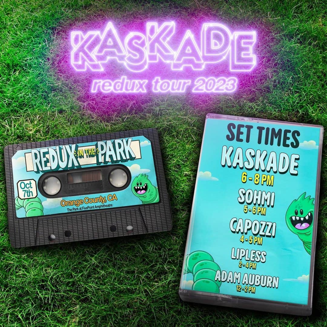 カスケイドのインスタグラム：「REDUX in the Park⁠ ✨This Saturday, 10.07.23✨⁠ Arrive early!!⁠ @AdamAuburn Noon - 2:00 PM⁠ @liplessmusic 2 - 4:00 PM⁠ @Jordan_capozzi 4 - 5:00 PM⁠ @sohmi_ 5 - 6:00 PM⁠ Kaskade 6 - 8:00 PM」