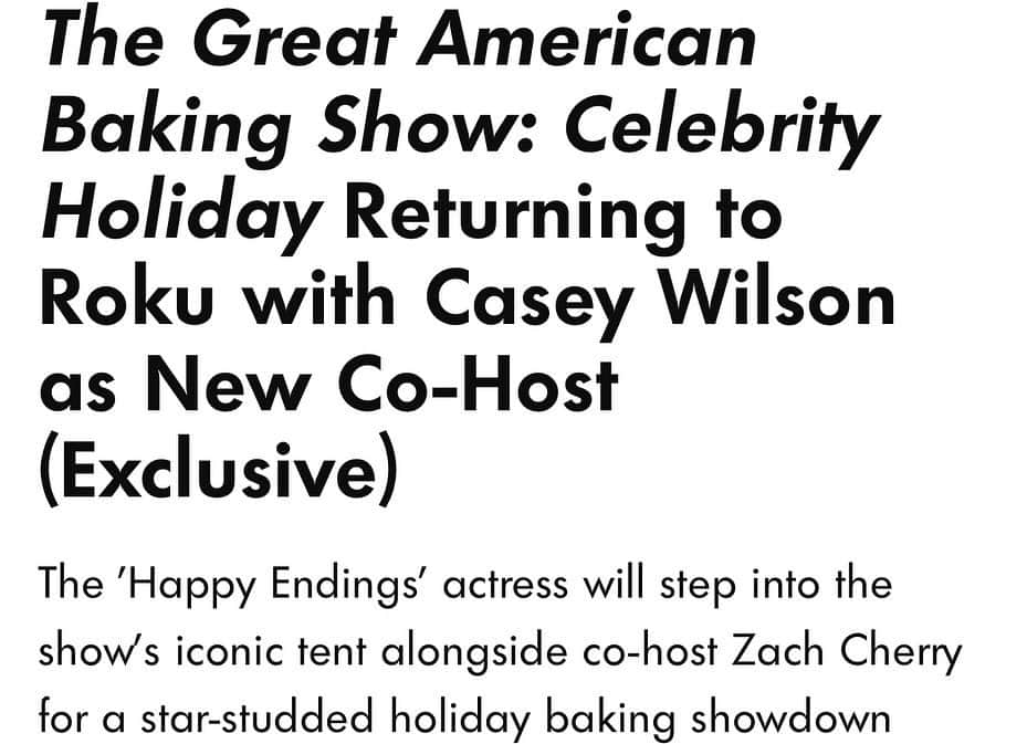 ケイシー・ウィルソンさんのインスタグラム写真 - (ケイシー・ウィルソンInstagram)「🚨DREAM JOB ALERT! Never been more thrilled to report that I am the new host of @thegreatamericanbakingshow on @therokuchannel Obviously in love with @paul.hollywood and his baby blues, obsessed with Icon Dame @prueleith and could not adore my angel  @zachcherryofficial more.   Tho I can’t cook, let alone bake, I think I really taught Paul and Pru a thing or two and for that I know they are eternally grateful.   Celebrity Holiday special out soon (also a dream to film a HOLIDAY EPISODE of anything!!!) This show is so special and it’s going to be an incredible season.」10月6日 2時30分 - caseyrosewilson