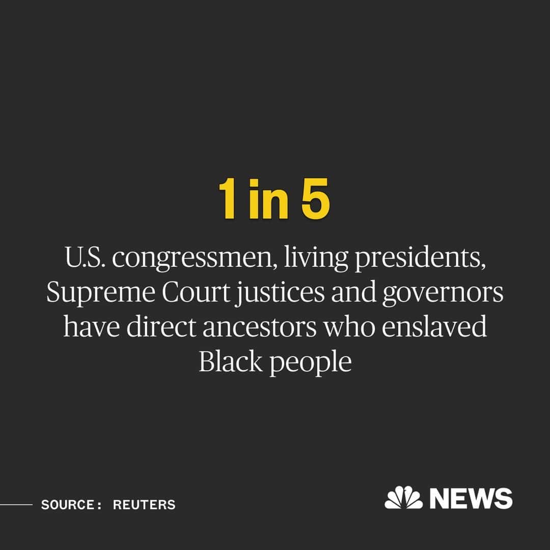 のインスタグラム：「As part of a series on slavery and America’s political elite, Reuters found that a fifth of U.S. congressmen, living presidents, Supreme Court justices and governors have direct ancestors who enslaved Black people.  Among them is U.S. congressman Rep. Brett Guthrie of Kentucky. One woman recently learned he is a direct descendant of the people who enslaved her ancestors.  Read more at the link in bio.」