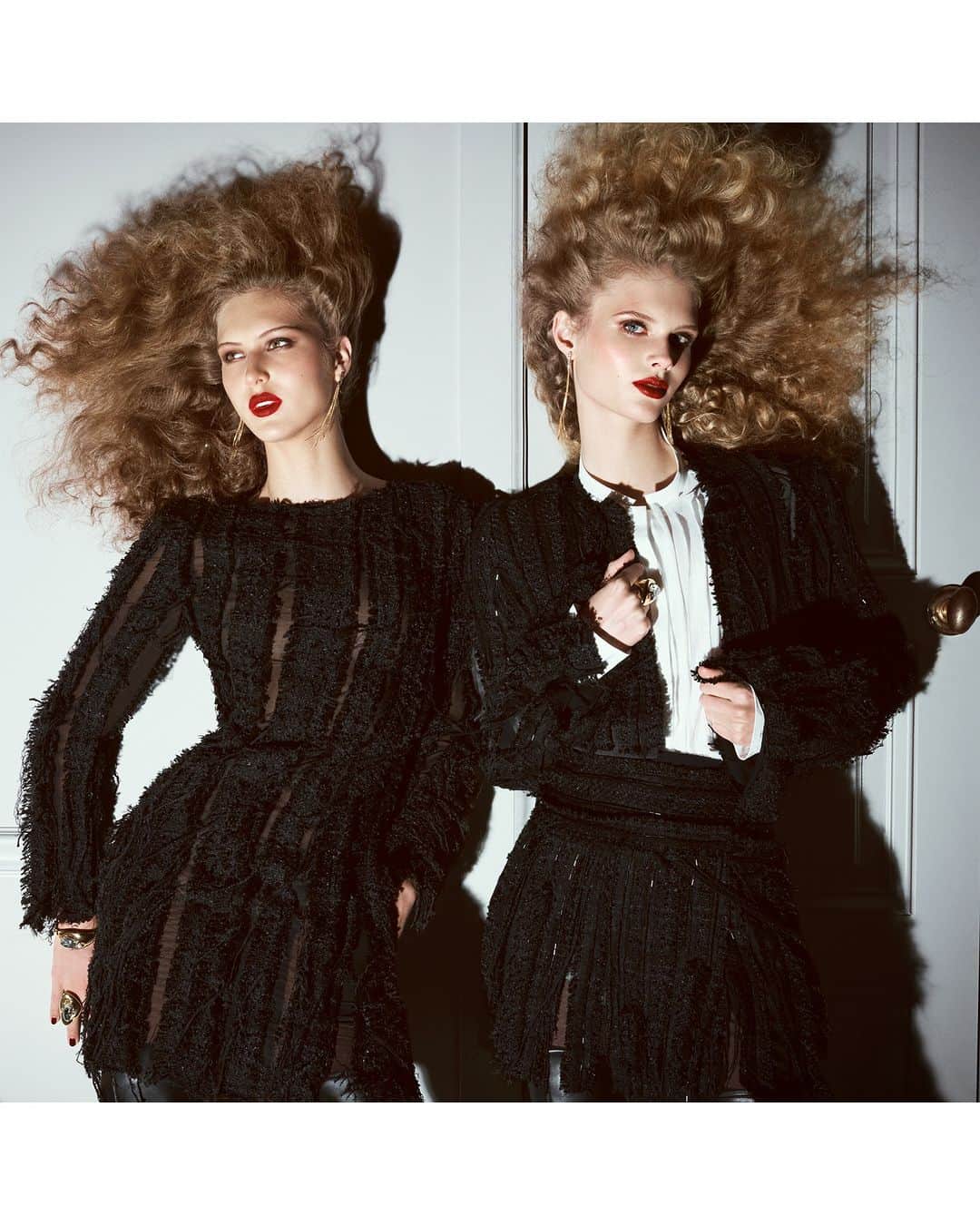 のインスタグラム：「ZARA STUDIO FW23 Sometimes raw-edged, sometimes precisely finished, the silhouette is strong, evocative/inspiring and self-determined. Thank you @angelinakendall_ @idaheiner @sachaquenby @annemaryaderibigbe @awarodhiang @chuol_nnyawurh Creative director: Fabien Baron @fabienbaron Photographer: Steven Meisel @stevenmeiselofficial Styling: Karl Templer #karltempler Make up: Pat McGrath @patmcgrathreal Hair: Guido Palau @guidopalau Set designer: Mary Howard @maryhoward_setdesign Casting director: Ashley Brokaw @ashleybrokaw Production: PRODn Art + Commerce @prodn_artandcommerce」