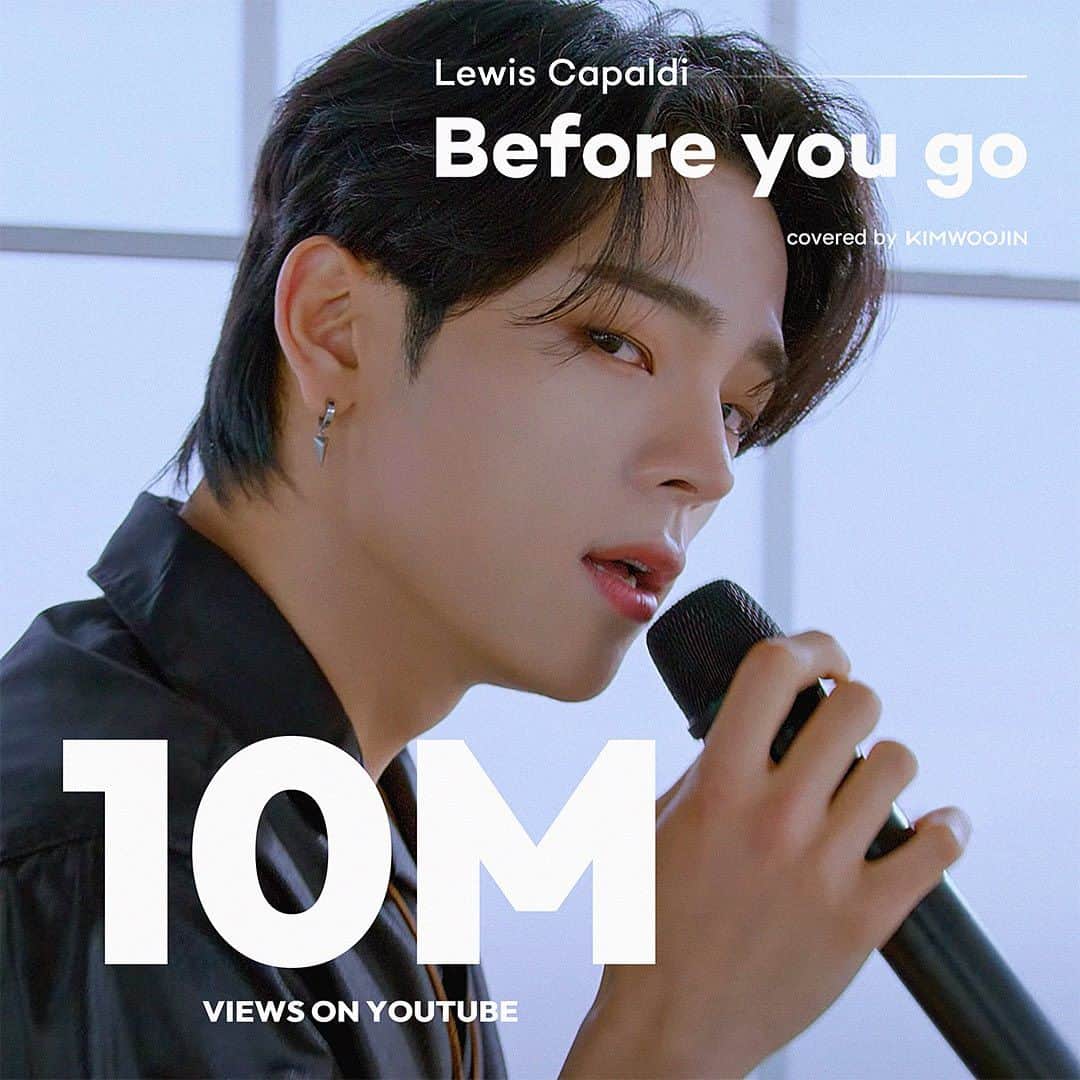 キム・ウジンのインスタグラム：「🎉10M Views!🎉  ‘Before You Go’ (covered by KIM WOOJIN) Live Video hits 10 Million Views!   📍https://youtu.be/JY8gtipPxmk  Thank you CUBS🤎  #KIMWOOJIN #WOOJIN #김우진 #BeforeYouGo」