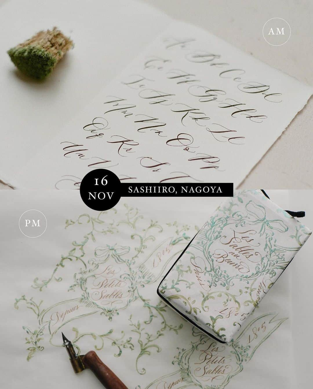 Veronica Halimさんのインスタグラム写真 - (Veronica HalimInstagram)「Registration for the Nagoya WS for basic modern calligraphy and wrapping design will start on October 17th on the @sashiiro website. Please save the date!  今回のワークショップは、BASIC MODERN CALLIGRAPHY & CALLIGRAPHY & WRAPPING DESIGN の二つのコースです。  日時：11月16日 (木)  会場：SASHIIRO  ① BASIC MODERN CALLIGRAPHY / 9:30-12:30   Fee (受講料) ￥15,000  ＊事前銀行振込となります。  ② CALLIGRAPHY & WRAPPING DESIGN / 15:00-18:00  Fee (受講料) ￥18,000  ＊事前銀行振込となります。  Workshop詳細は当店webサイト"news"よりご覧ください。  https://www.sashiiro.jp/news/2023/8/25/veronica-halim-calligraphy-workshop  皆さまのご参加をお待ちしております。  — #カリグラフィー　#カリグラフィースタイリング #カリグラフィーワークショップ #veronicahalim #truffypi #ldvh #nagoya」10月6日 9時46分 - truffypi