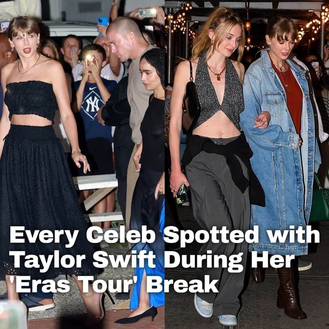 のインスタグラム：「More than 30 celebrities, including many A-List celebs, have been spotted with Taylor Swift in the last two months during her break from the "Eras Tour." We have a recap of every sighting at the LINK IN BIO. Did you miss any of these pics? Go see! #TaylorSwift Photos: Backgrid」