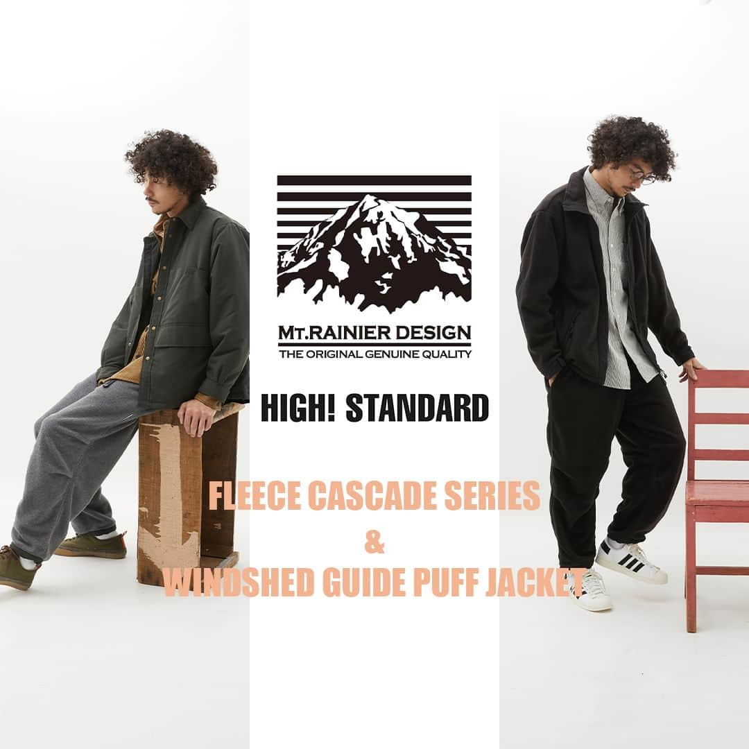 ハリウッドランチマーケットのインスタグラム：「HIGH! STANDARDとMT.RAINIER DESIGNのコラボレーション第2弾が入荷しました！ レーニア山があるカスケード山脈の名を冠にしたフリース素材の「CASCADE」シリーズ、防風性に優れた「WINDSHED」を使ったパフジャケットなど、アウトドアからタウンユースまで幅広く使えるエクスクルーシブモデルをお楽しみください。  詳細はSEILIN ONLINE SHOPよりご覧いただけます。 https://www.hrm-eshop.com/shop/pages/mtr_hsd_cascade.aspx  ------------------------------- (Dear international customers) We offer international shipments. Please visit SEILIN ONLINE SHOP to make purchases. -------------------------------  #mtrainierdesign #マウントレイニアデザイン #highstandard #ハイスタンダード #聖林公司 #seilin」