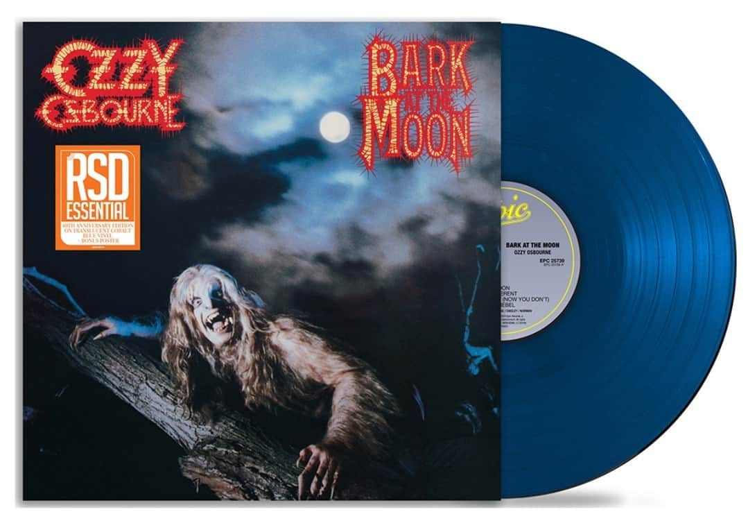 Revolverのインスタグラム：「🐺 Ozzy Osbourne has re-pressed 'Bark at the Moon' on vinyl for the first time since 1983! We've got a 40th anniversary variant on "translucent cobalt blue' colored wax. ⁠ ⁠ 🔗 Order yours at the link in bio」