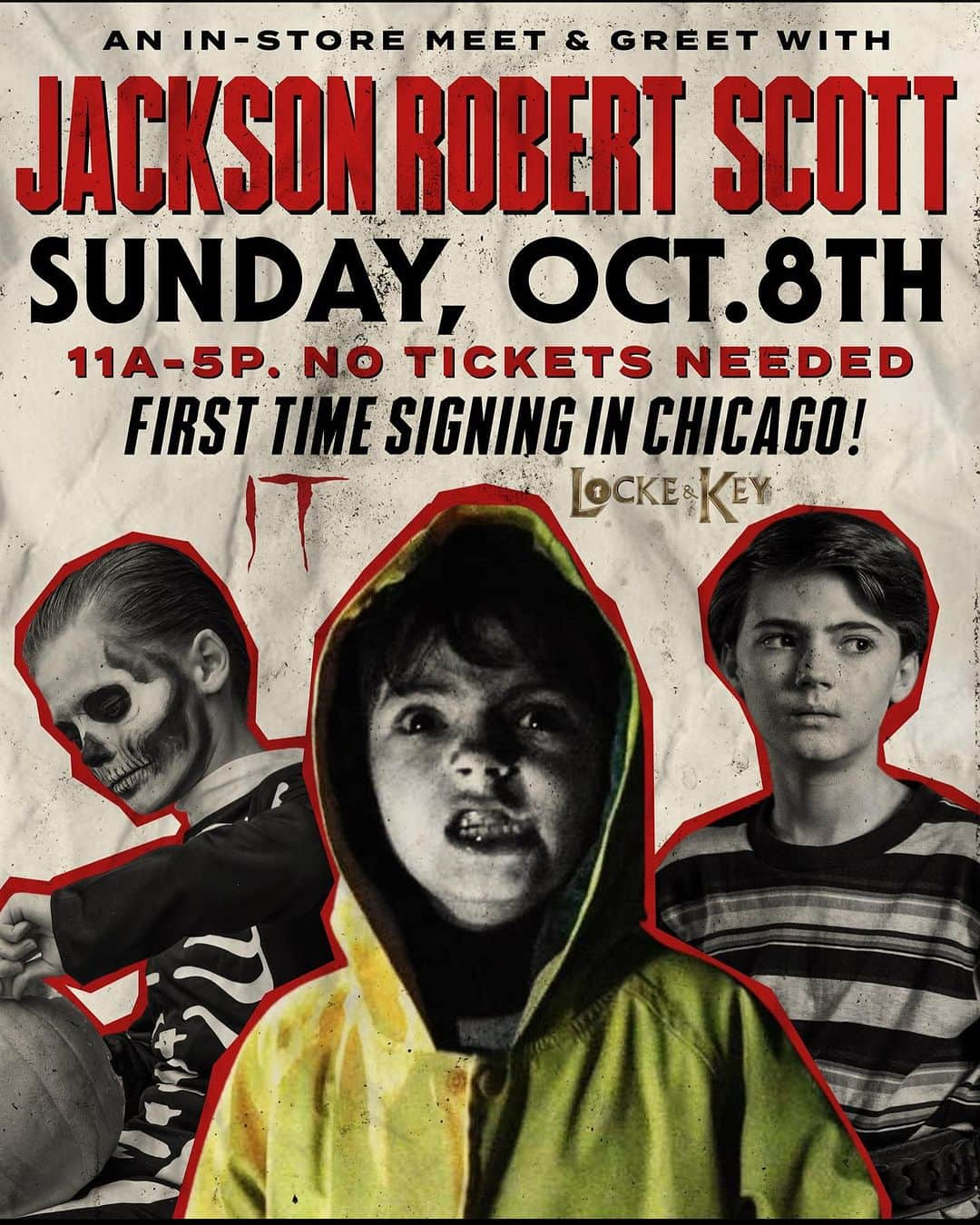 ジャクソン・ロバート・スコットさんのインスタグラム写真 - (ジャクソン・ロバート・スコットInstagram)「Hey Everyone! I’m going to be doing a signing at THE HORROR HOUSE in Chicago, Illinois from 11am - 5pm this Sunday, October 8th. I’m so very excited, because this will be my FIRST EVER signing in Chicago!  2911 W. Belmont Ave. Chicago, IL 60618 United States  @thehorrorhouseshop  Exclusive 11x14 print by The Horror House will be available for the signing! You definitely gotta come check out this awesome store when you’re here! I’d love to see you at my first Chicago signing! 🤡🎈 #it #lockeandkey #TheProdigy」10月6日 13時04分 - jacksonrobertscottofficial