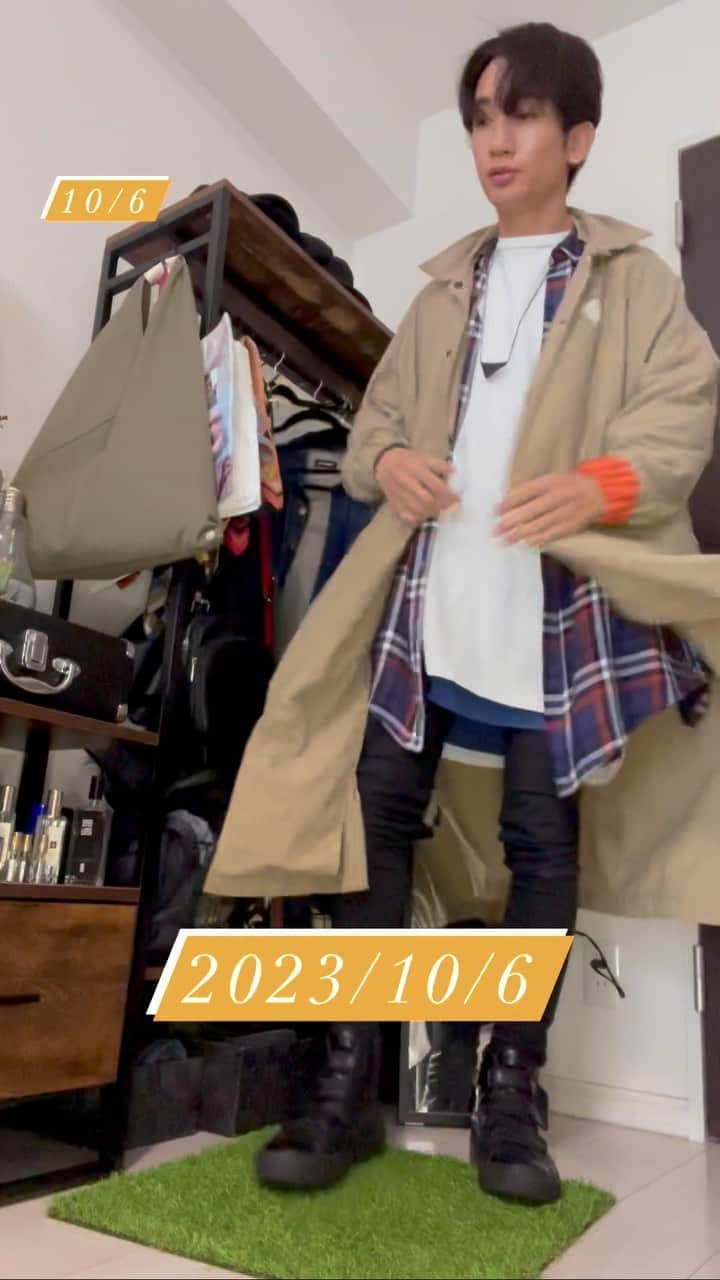 のインスタグラム：「#ゆっくり着替え  大阪は夜めちゃくちゃ冷えます…！ アウター必須になりました🥶 …けん玉忘れてて入りませんでした😇  🎵… #yungbae @yungbae   #ootd #fashion #instafashion #mensfashion #fashionblogger #fashionista」