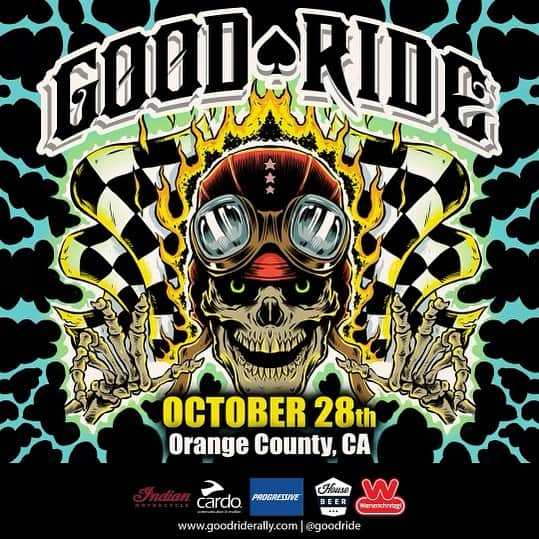 ケアリー・ハートのインスタグラム：「Last ride of the year!!! This one is a bit different. This will be a “Vet Only” ride thanks to everyone of you that sponsored a Veteran this year!!! Are you a veteran and want to come on the ride w/ us? DM @GoodRide or email info@careyhart.com and let’s go!! We are hoping for 100 veterans, so spread the word! We will do a fun social ride around Orange County, California and end w/ lunch provided by our long time sponsor @wienerschnitzel 🤘🏼🤘🏼. @goodride is gonna offer 20 entries to come along for the ride. They will fill up quick, so go to www.GoodRideRally.com or link in my bio. Special thanks for a successful year: @indianmotorcycle @cardosystems @progressive @ridedunlop @bellhelmets @housebeer flier artwork: @ryanroadkill」