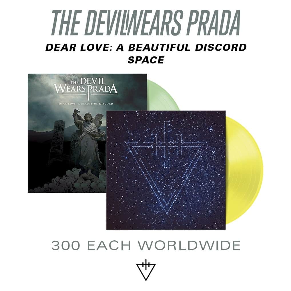 Revolverのインスタグラム：「⚡ The Devil Wears Prada are re-pressing their debut album 'Dear Love: A Beautiful Discord' and 2015 'Space' EP — and we have exclusive colored vinyl variants of both. Only 300 copies each. ⁠ ⁠ 🔗 Get yours at the link in bio⁠」