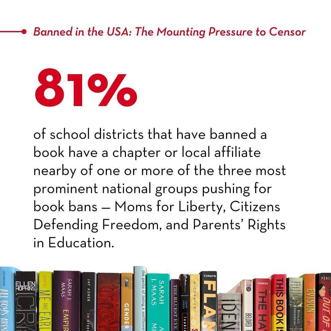 マンディ・パティンキンさんのインスタグラム写真 - (マンディ・パティンキンInstagram)「Repost from @penamerica  • Public school book bans in the U.S. surged by 33% in the 2022-23 school year and Florida surpassed Texas for most books banned in U.S. public schools, according PEN America's new “Banned in the USA: The Mounting Pressure to Censor” report.  Read the report at link in bio.  #BannedInTheUSA #BannedBooks #Censorship #FreedomToRead #StudentsRights #Freadom #FreeTheBooks #PenAmerica」10月6日 23時24分 - mandypatinkin