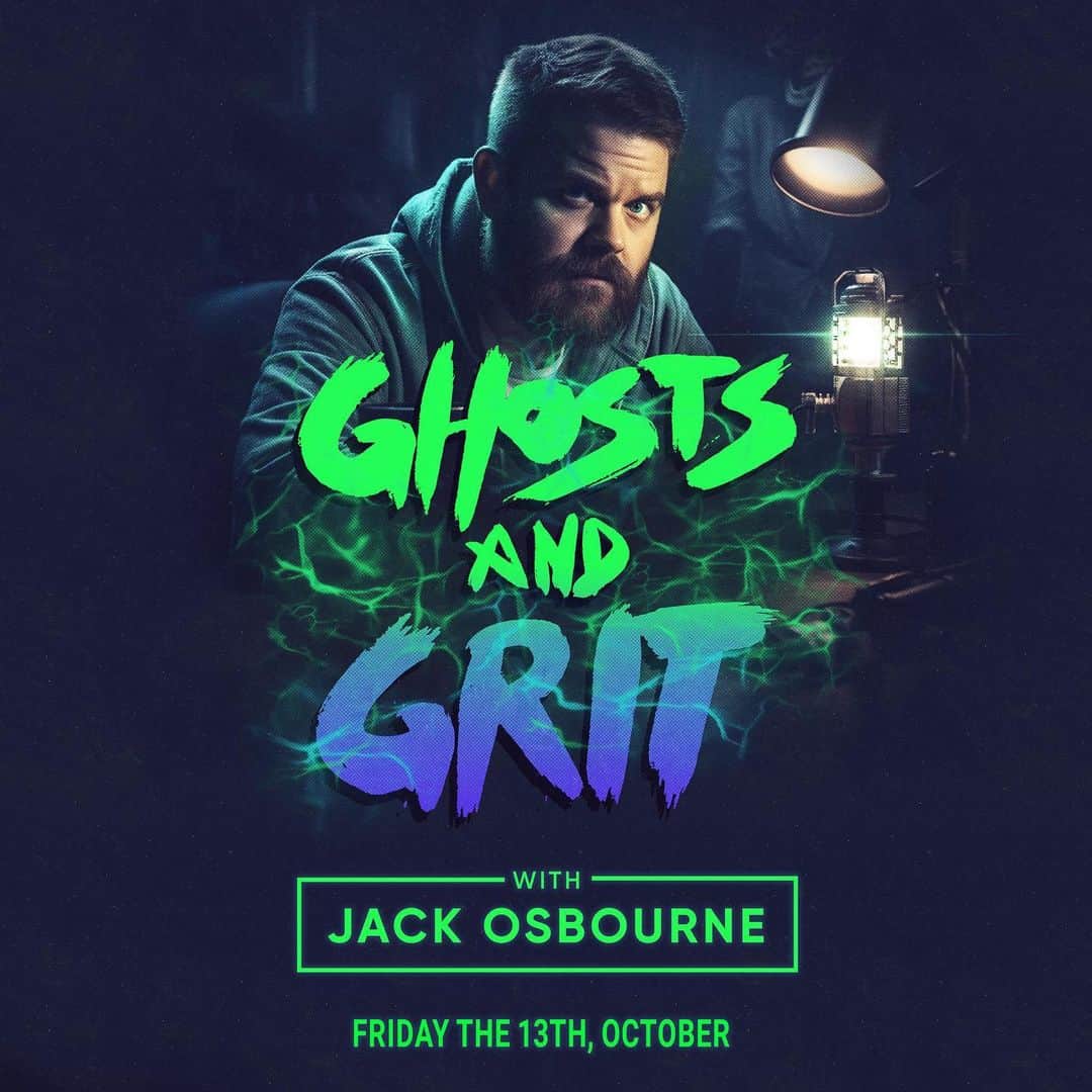 ケリー・オズボーンのインスタグラム：「Announcement day! Jack is just 7 days away from the launch of his new podcast “Ghosts and Grit”. Brace yourself for a wild journey through the supernatural and explore the gritty side of life like never before. 👻✨Head  to  @JackOsbournePodcast on Youtube, @jackosbourne on Rumble to catch the trailer out now!」
