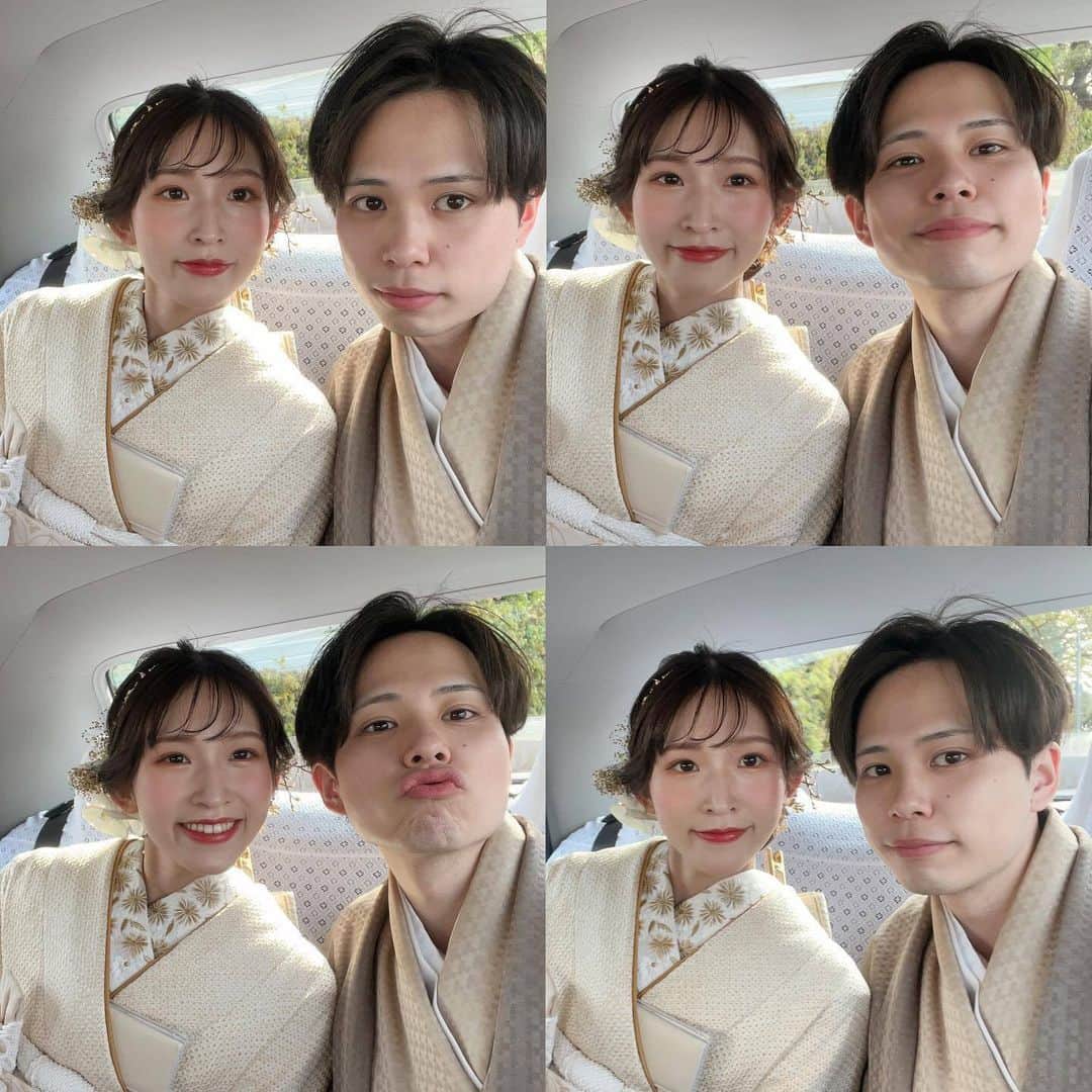 プレ花嫁の結婚式準備サイト farny 【ファーニー】のインスタグラム：「@farny_weddingをフォローして #プラコレ #美花嫁図鑑 を付けて投稿してください⡱ . ‥‥‥‥‥‥‥‥‥‥‥‥‥‥ Today's wedding photo from... @_chii_wd さん⚐* . 前撮り撮影後のお二人のオフショット📸  前撮り撮影中はタクシーの中のちょっとした瞬間も 素敵な思い出になりますよね🫶  ベージュで合わせたお二人の和装もおしゃれです🪞✨ . ‥‥‥‥‥‥‥‥‥‥‥‥‥‥ . \\花嫁ライター募集中// @farny_wedding のDMに ”farny花嫁ライター希望”とお送りください✈︎✉︎ . \\花嫁アプリ // プロのアドバイザーに結婚式の相談を何度でも ウェディングドレスの記事や、 自分のウェディングレポを残せちゃう♡” . >>>TOPのURLからcheck ⋈ @placole_dressy >>>結婚のご相談は プラコレウェディングアドバイザーへ♡ @wedding_adviser >>>ウェディングレポを残したいなら、 farny by プラコレをcheck ✎ @farny_wedding >>>ウェディングアイデア＆DIYは ドレシーアイデアcheck ❁ @dressy_idea >>>素敵なドレスに出会いたい花嫁さま♡ @dressyonline_をcheck >>>お洒落で可愛いパパママ婚やフォトは @dressy.baby をcheck ∴ >>>鎌倉にOPEN”お花とドレスと紅茶のカフェ” @dressyroom_teaをcheck𓌉𓇋 >>>名古屋にOPEN”ウェディング体験型カフェ @dressycafe_nagoya をcheck𓌉𓇋 . ‥‥‥‥‥‥‥‥‥‥‥‥‥‥  #一度きりの人生一度は魔法にかけられて #結婚準備 #結婚式 #結婚式場 #当日レポ #撮影指示書 #weddingtbt #weddingdress #ウェディングドレス #ウェディングフォト #ブライダルフェア #farnyレポ #美花嫁図鑑 #mydress #大人可愛い #花嫁コーデ #花嫁コーディネート　#和装 #和装前撮り #前撮り」