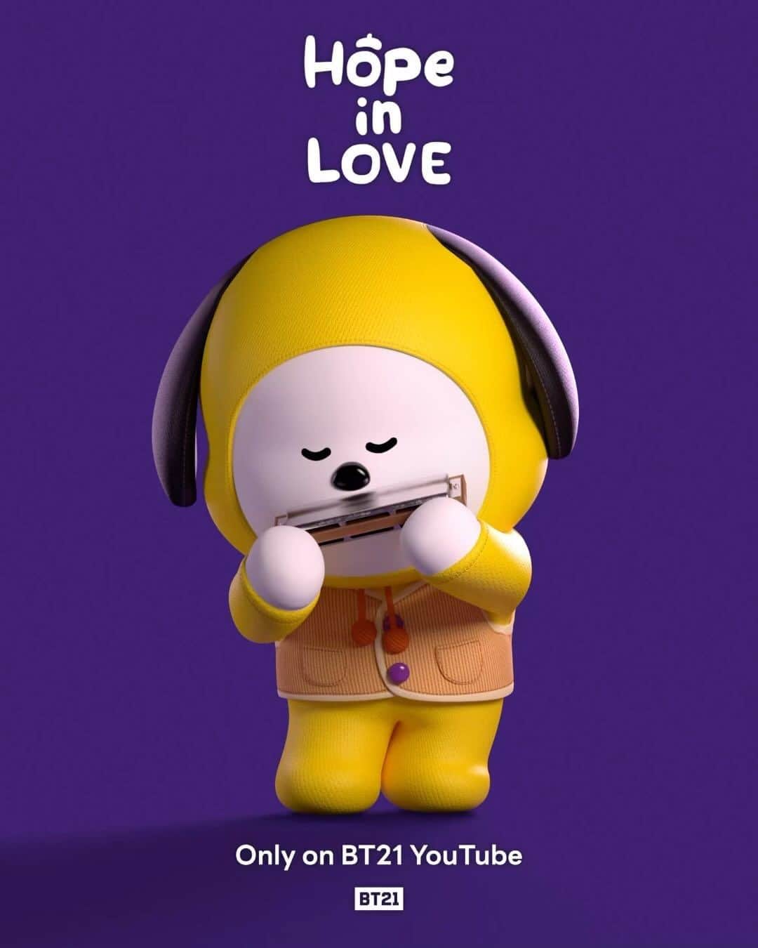 BT21 Stars of tomorrow, UNIVERSTAR!のインスタグラム：「“My hope has always been...✨ “ . . . Check out what BT21 has dreamed of.   👉🏻<Hope in Love> starring BT21 💜 October 18, coming soon!  #BT21 #CHIMMY #dream #hope #comingsoon #HopeInLove #DotoheeVillage」