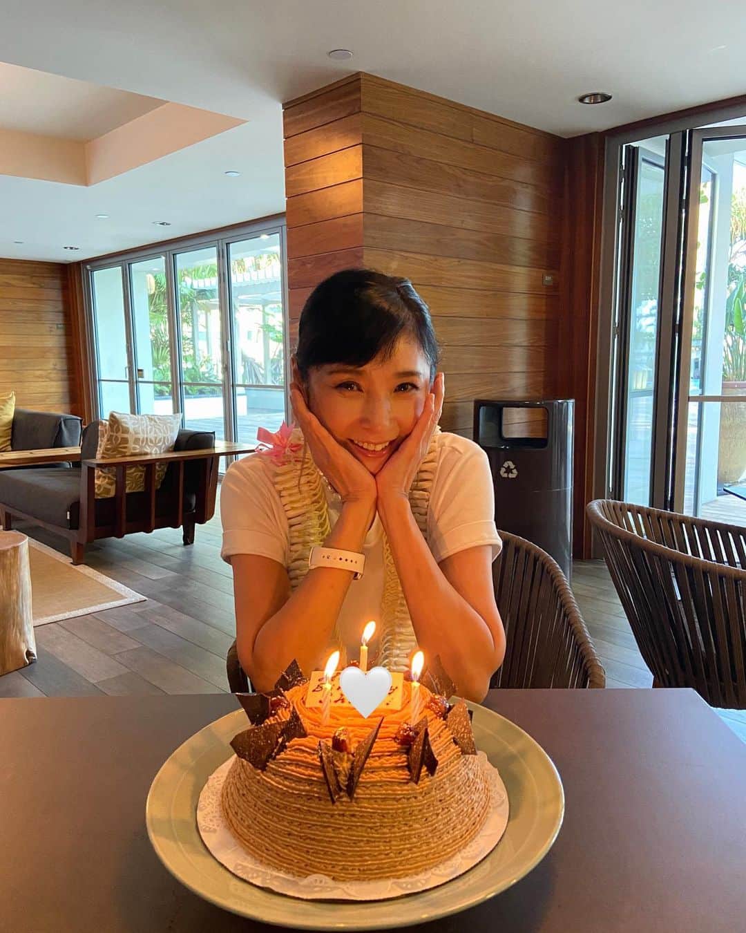 黒木瞳のインスタグラム：「🍒 ⁡ 誕生日、 素敵な友人がお祝いしてくださいました！ 大好きなモンブランケーキ☺︎」