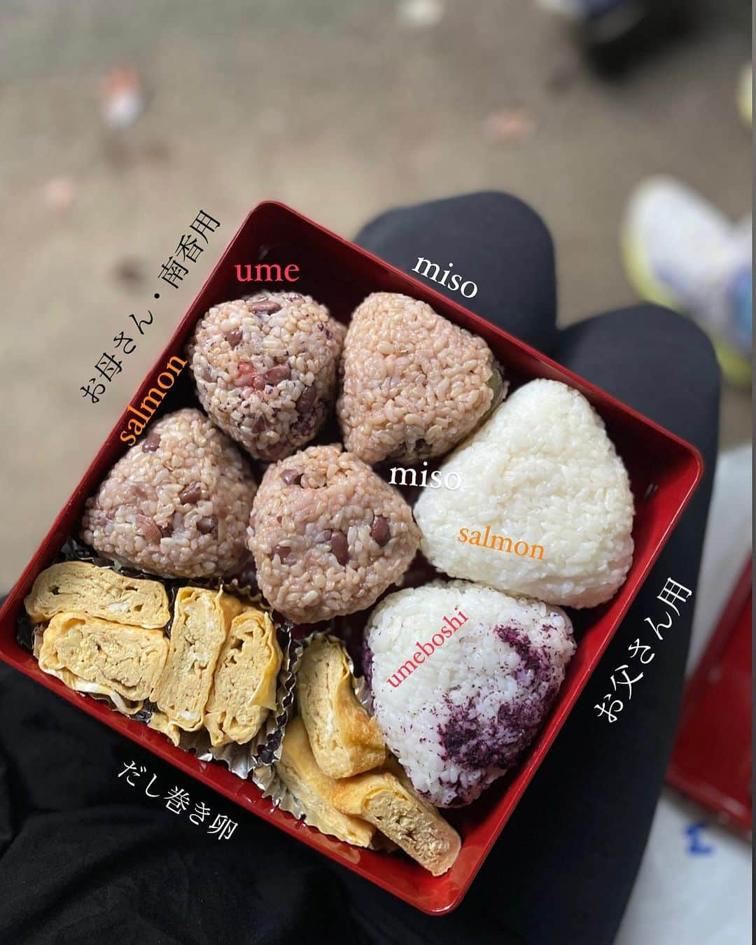 大野南香さんのインスタグラム写真 - (大野南香Instagram)「* Rainy picnic day ☔️🍙 Bento box with onigiri Brown rice onigiri for my mother and me and white rice for my father 😄  I wanted to climb mountains (because I missed them so much in copenhagen) but it was a rainy day so we went to little Komaki mountain.  Thank you my parents🫶  おにぎりもって山登り！  コペンハーゲンには山がないからとっても山が恋しくて、 だけどちょうどその日雨だったから 小さい小牧山にいってきた  私とお母さんように玄米おにぎり、 お父さんには白米を。  お友達自家製の梅干しとゆかり入れたり、 パリで買ったキクイモ味噌でナス味噌作ってみた  やっぱりピクニックってるんるんするー！  #everydayhappy ☺︎  #onigiri #picnic」10月6日 17時27分 - minaka_official