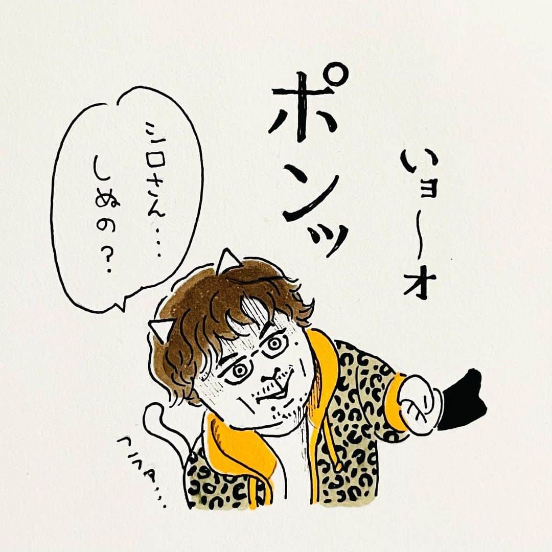 eskのインスタグラム：「: : 今日からシーズン2ですね！ 楽しみ〜  1枚目は、劇場版でいちばん笑ったとこ ケンジのイッちゃってる目つきに曲ハマりすぎ😂  2,3枚目は過去絵ですー やっぱ小日向さんカップルたまらん  #イラスト#イラストレーター#おえかき#らくがき#まんが#猫#ねこ#ネコ#ドラマ#きのう何食べた#内野聖陽#勝手に猫化」