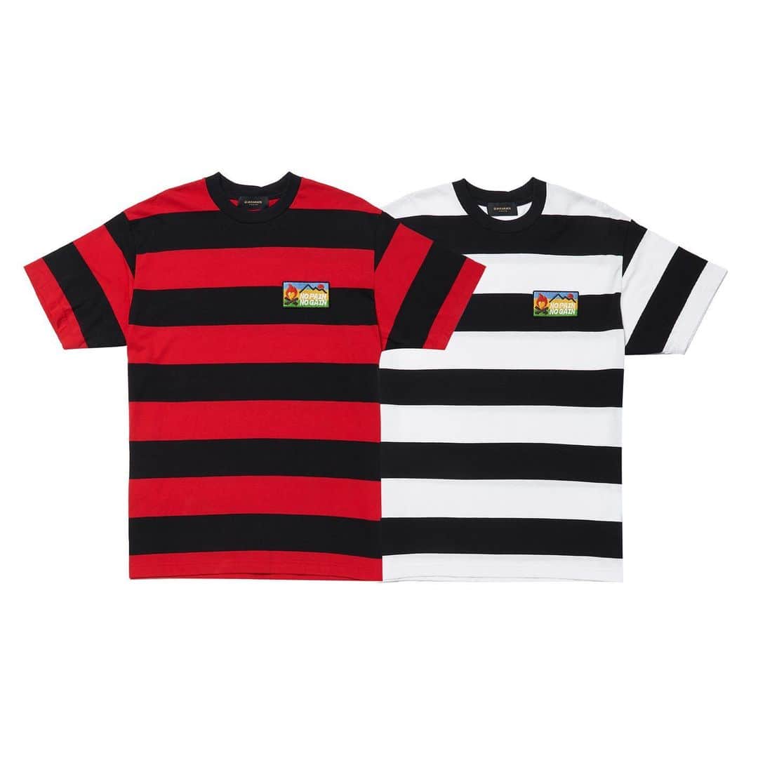 のインスタグラム：「24karats×数原龍友 コラボレーション第4弾 NO PAIN NO GAINアイテムラインナップ公開！  NPNG Logo Border SS Tee PRICE：￥7,480 COLOR：White, Red SIZE：S/M/L/XL  ■販売日 10月28日(土)、29日(日)  ■開催時間 11:00-18:00  ■販売場所 the 508 山梨県南都留郡山中湖村平野508-113  24KARATS ONLINE STORE https://verticalgarage.jp/NPNG_2023  イベント期間の10月28日(土)～29日(日)24karats ONLINE STOREでもアパレル商品の販売致します。 ONLINE STOREでの販売は10月28日(土)12:00から販売致します。  ■販売日 10月28日(土)、29日(日)  ■開催時間 11:00-18:00  ■販売場所 the 508 山梨県南都留郡山中湖村平野508-113  ■イベント入場について 今回イベント会場が遠方になる為、チケット当選者の方へ往復バスチケットのご案内を別途させて頂きます。 ※往復バスチケットは数に限りがございますので予めご了承ください。 ※往復バスチケットは別途料金が発生いたします。  ■ticketbook受付期間 10月6日(金)15:00～10月9日(月・祝)23:00  詳細につきましてはticketbookをご確認下さい。 https://uat.e-ticketbook.com/nopain-nogain/2310-tb/  @generations_official @24karatsofficial  #24karats #数原龍友 #generations #nopainnogain」