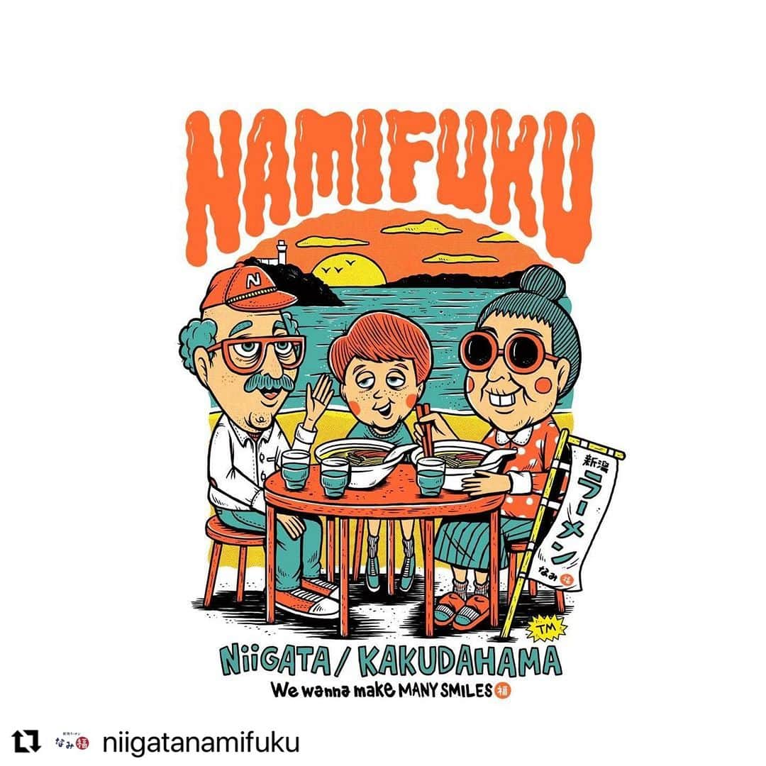 難波章浩さんのインスタグラム写真 - (難波章浩Instagram)「#Repost @niigatanamifuku  ・・・ TM paintさんデザインのNAMIFUKU Tシャツ！なみ福オンラインショップでも販売開始しました😊(※現在10/30以降の発送開始予定となります！)  その他完売していた商品も再入荷しております🙌🏻ぜひ、オンラインショップをご覧ください！  namifuku.jp  @tmpaint  #なみ福 #TMpaint #新潟ラーメンなみ福」10月6日 18時55分 - akihironamba