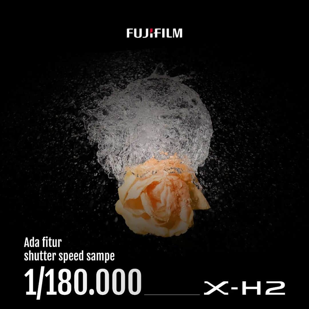 FUJIFILM INDONESIAのインスタグラム：「Kamera Fujifilm X-H2 mempunyai keunggulan shutter speed hingga 1/180.000 loh!  Fitur ini bisa kamu pakai buat ambil objek yang bergerak sangat amat cepat.  Kamu udah foto apa aja nih pake fitur ini?  #Fujifilm_id #kamera #xh2 #fujixapp」