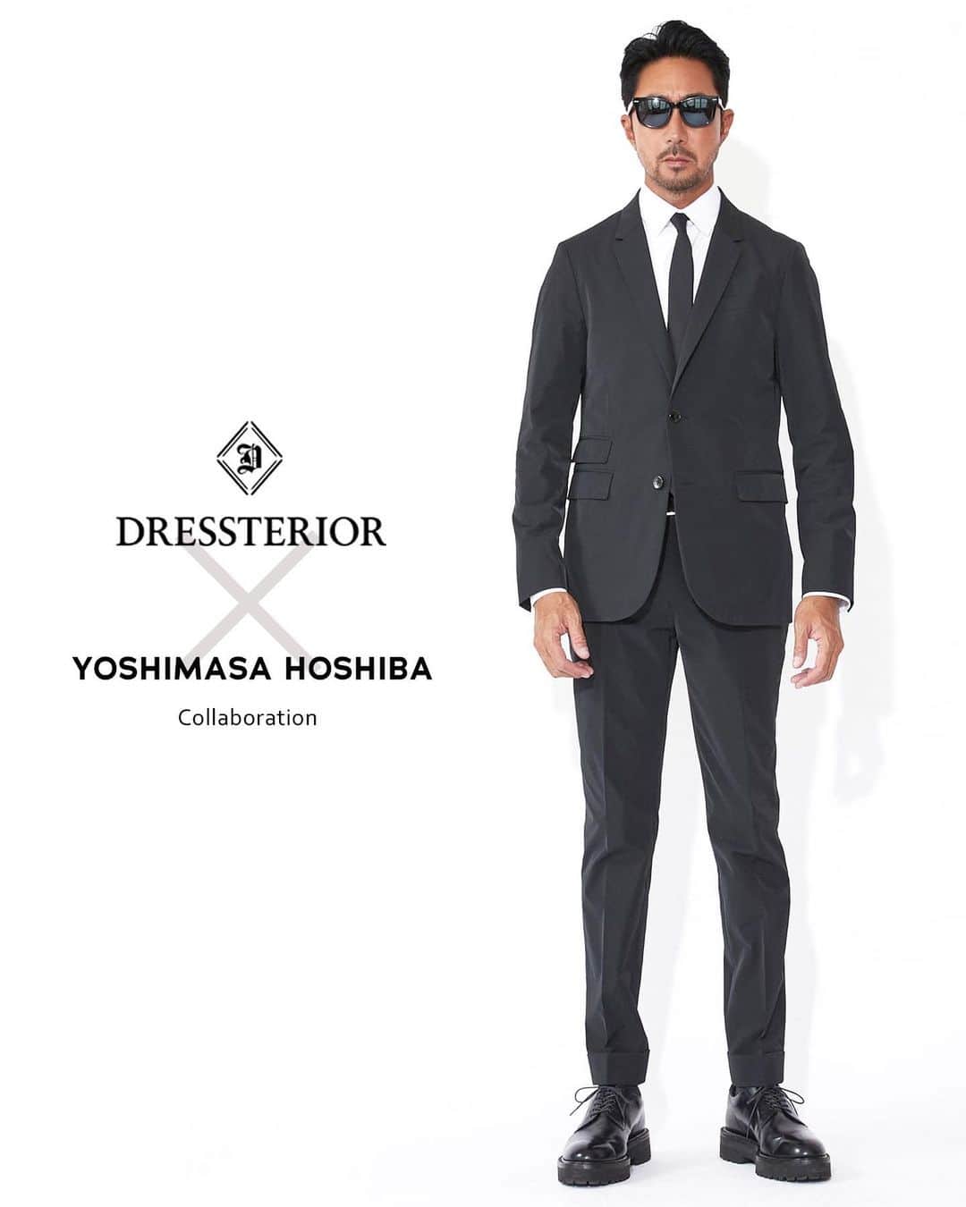 DRESSTERIOR_MEN_ドレステリアのインスタグラム：「昨年大ヒットの再入荷【干場 義雅】コラボスーツセットアップ  『FORZA STYLE』（講談社）編集長、ファッションディレクター、ブランドクリエィティブディレクターとして知られる干場義雅氏 @yoshimasa_hoshiba とドレステリアでの共同企画モデル。 詳細な打ち合わせを幾度と重ね、作り上げられたセットアップ。  ジャパンメイドの高密度ポリエステル素材を使用。 ヨーロッパの一流メゾンでも使用実績のあるDICROS（R）という特別な生地を採用し、深みのあるブラックと、角度によって鈍く光る美しい表面感は、着る人に上品な印象を与えます。  テーラードジャケットは、クラシカルなチェンジポケットディテールをアクセントにした2つボタンのノッチドラペルタイプ。 オーセンティックなデザインだからこそ形の美しさが際立ちます。  スラックスはクリースをセンターにしっかりといれることでオーセンティックなスタイルを踏襲。 スニーカーにも革靴にもマッチするデザインに。 パターンメイキング面での工夫を重ね、フィット感がありながらも運動量を確保したデザインのため、スッキリとした細身のテーパードシルエットで見た目の美麗さと動きやすさを兼ね備えています。  昨年見逃してしまった方は、是非このチャンスで手に入れてみては..！  🏷️ 【干場義雅×DRESSTERIOR】テーラードジャケット ¥49,500(税込) 　 🏷️ 【干場義雅×DRESSTERIOR】スラックスパンツ ¥24,200(税込) 　 　 　  __________ __________ __________ 　 ▪️dressteriorオフィシャルアカウント @dressterior_official ⁡ ▪️メンズ用アカウント @dressterior_men ⁡ ▪️ショッププレスアカウント @dressterior_shoppress 　 __________ __________ __________ 　 　 　 　 　 #dressterior #ドレステリア #干場義雅 #メンズスーツ #テーラードジャケット #スラックスパンツ #フォーマルコーデ #出勤スタイル #海外ファッション #2023aw #大人カジュアル」