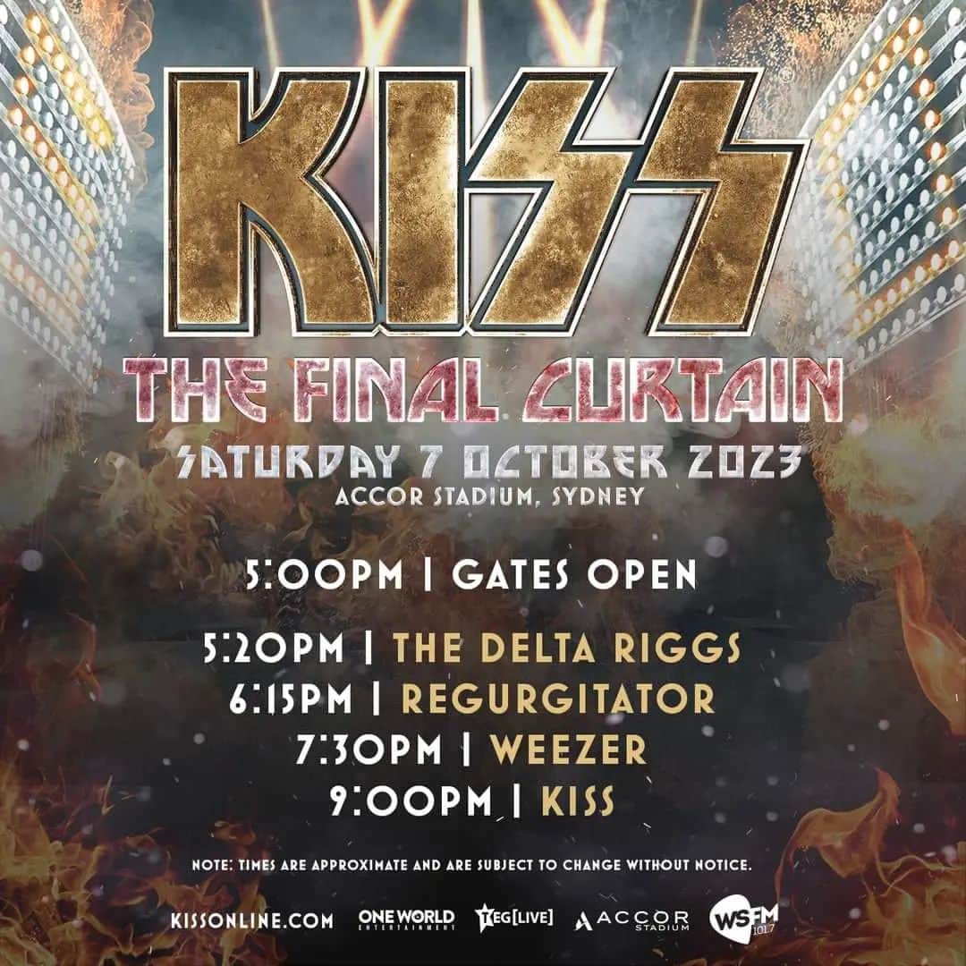 KISSのインスタグラム：「TOMORROW! @accorstadium will be rockin'! Will you be there for our FINAL #Australian show ever? #EndOfTheRoadTour」