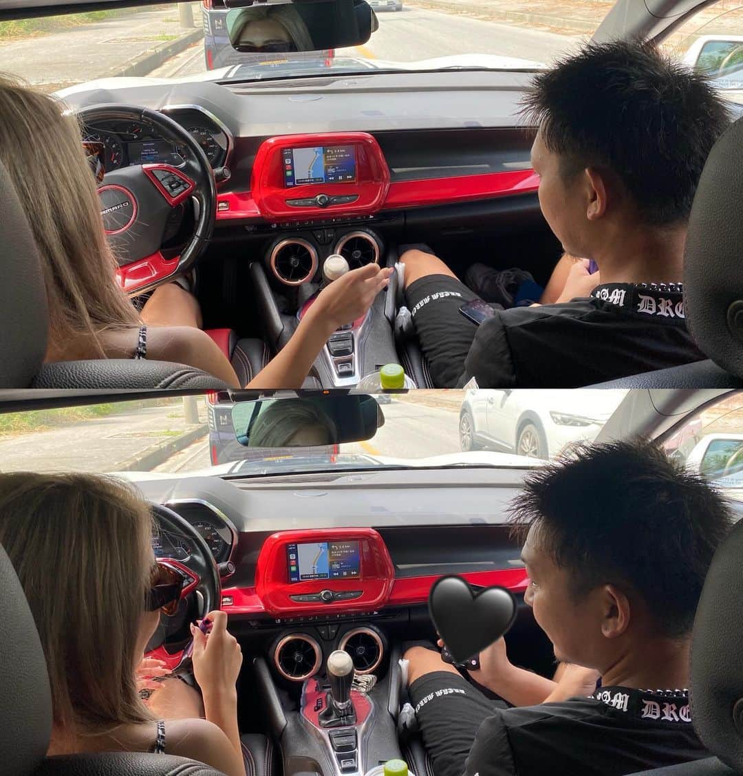 ちゃんみさんのインスタグラム写真 - (ちゃんみInstagram)「camaro🤍🖤 かれん様のママ来て攻撃でほぼ後ろ乗ってたけど後ろから見る2人の運転イケてた🤍🖤 #カマロ#camaro #オープンカー #外車 #車好き女子  #沖縄#那覇」10月6日 20時46分 - masa_chanmi