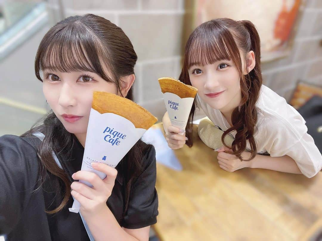 音嶋莉沙のインスタグラム：「杏奈とジェラピケカフェ行った時の🫖 シュガーバターを初めて食べて本当に美味しかった🤤 また食べたい…♡    #ジェラピケカフェ」