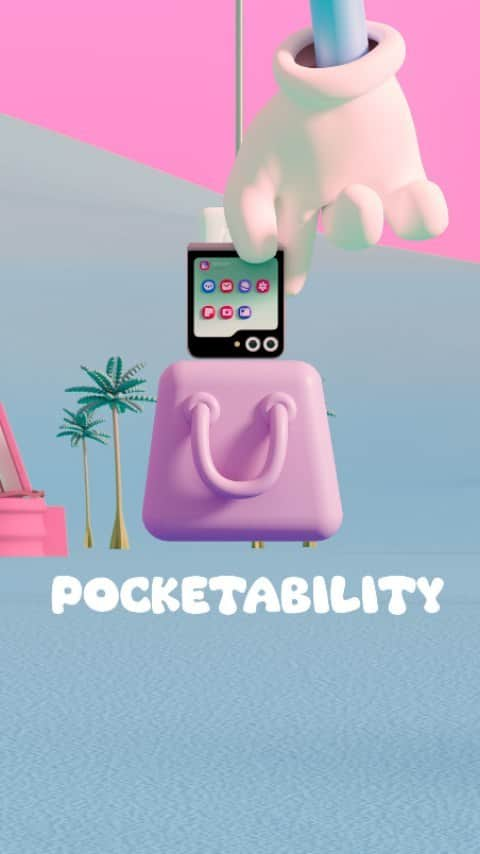 Samsung Mobileのインスタグラム：「Curious about pocketability? Turn around, it's all right here. It's open to everyone. #GalaxyZFlip5  Learn more: samsung.com」