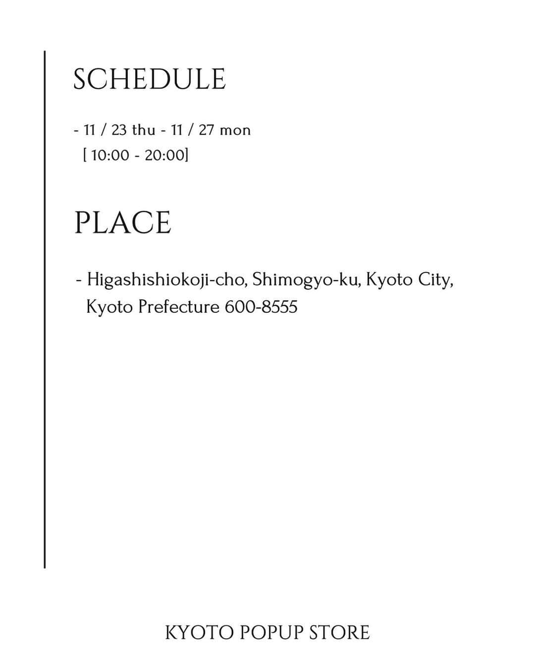 きたかぜあすかさんのインスタグラム写真 - (きたかぜあすかInstagram)「⠀ ⠀ ⠀  この度、11/23(木) - 11/27(月) で 京都POPUPの開催が決定✨  初の京都での開催とても嬉しい。 私は出勤しないですが 少し遊びにはいこうと思ってます ぜひ店頭で見かけたら声かけて下さい☺️🤍  @acka_official  ⠀ ⠀ ⠀  ◼︎日時 11/23(木) - 11/27(月) 10:00 ~ 20:00  ◼︎開催場所 京都伊勢丹  〒600-8555  京都府京都市下京区東塩小路町　４階  ⠀ ⠀  ⠀」10月6日 21時22分 - asukaa02
