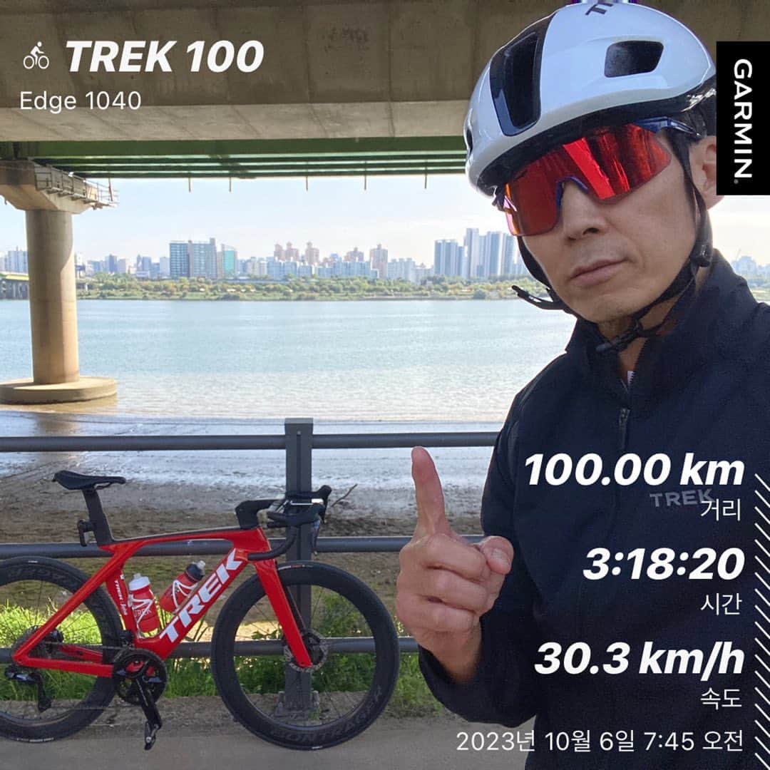 のインスタグラム：「🚴‍♂️ 기후 위기에 취약한 에너지 빈곤가구를 위해 100km 라이딩 @trekbicyclekorea #트렉100 #TREK100」
