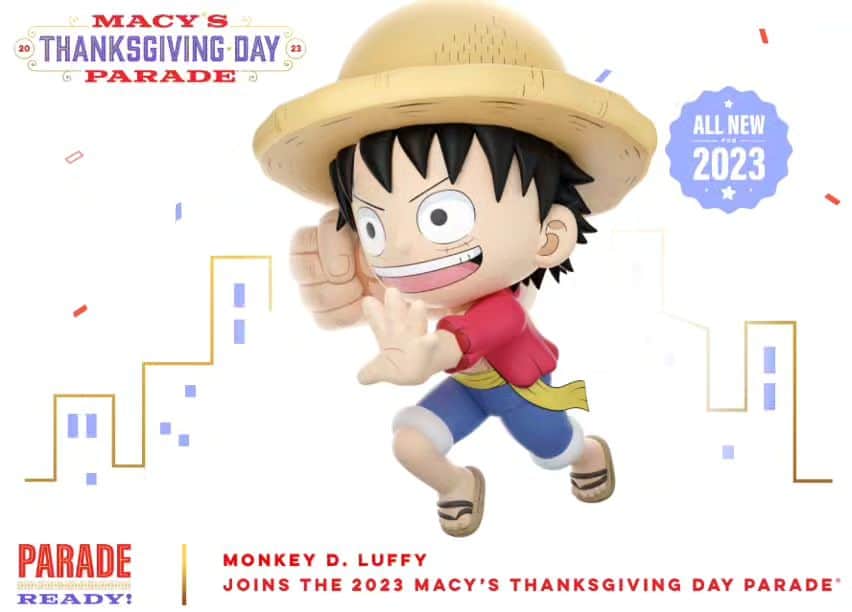 ONE PIECEスタッフ公式さんのインスタグラム写真 - (ONE PIECEスタッフ公式Instagram)「[EVENT INFO📣]  A New York fall Tradition!! A brand new giant Luffy balloon makes his appearance at the 97th Macy's Thanksgiving Day Parade! He will sail from Central Park West to Herald Square, where Macy's flagship store is located.🏴‍☠️  ▼See more details https://www.macys.com/s/parade/  ＝＝＝＝＝＝＝＝＝＝  【イベント情報📣】  ニューヨークの秋の風物詩とも言えるMacy’s 感謝祭パレードに、ルフィの巨大バルーンが今年、初登場します！  セントラルパークウエストからMacy’s旗艦店のあるヘラルドスクエアまでを大航海！🏴‍☠️  ▼詳細はこちら https://www.macys.com/s/parade/  #ONEPIECE #ワンピース #OP_globalinfo #macysparade #luffy #monkeydluffy」10月6日 22時06分 - onepiece_staff
