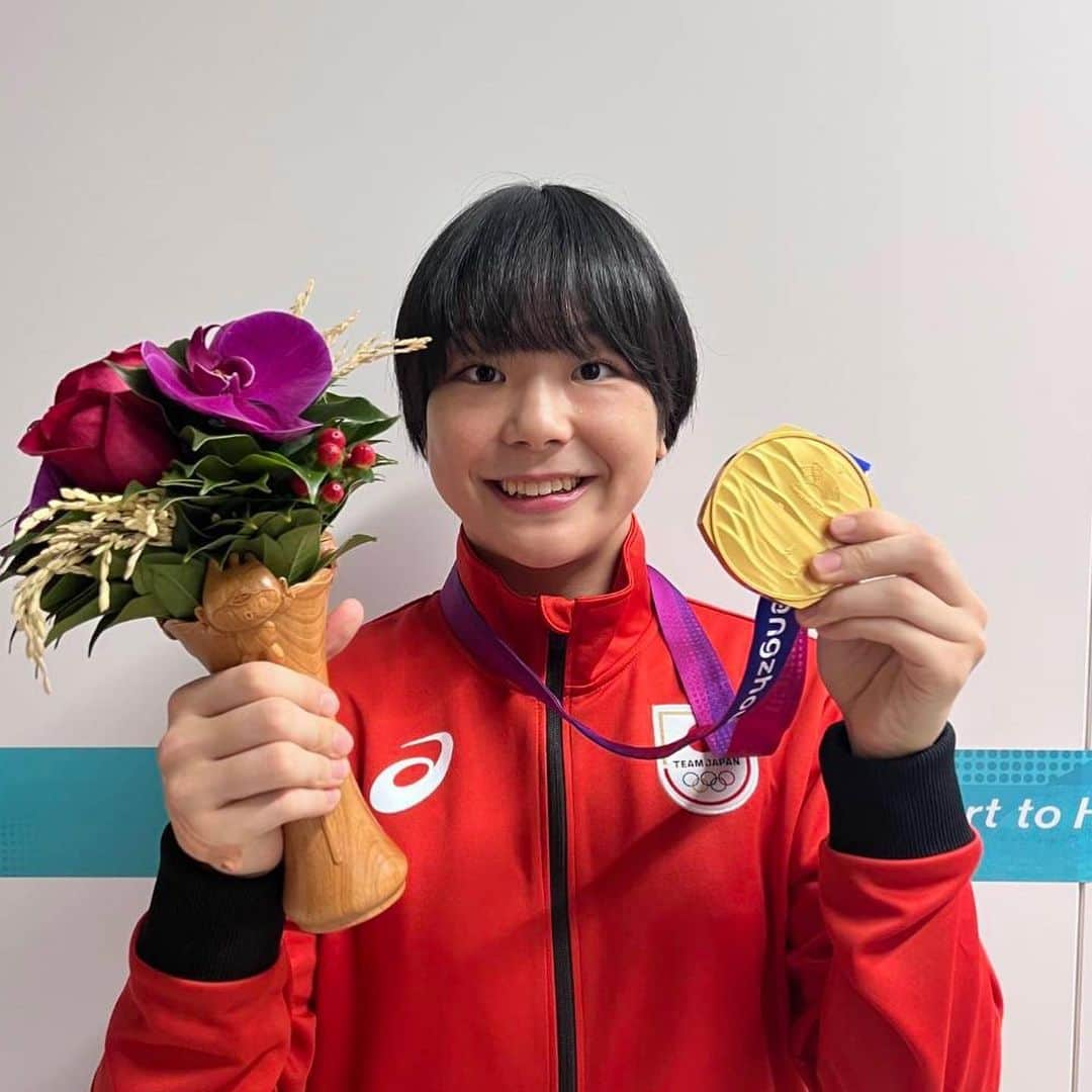 藤波朱理のインスタグラム：「Asian game🇨🇳🥇  アジア大会、優勝することが出来ました！ 今は素直にとっても嬉しいです！😆 また強くなれるように頑張ります💪✨ 応援ありがとうございました！  #asiangames2023」