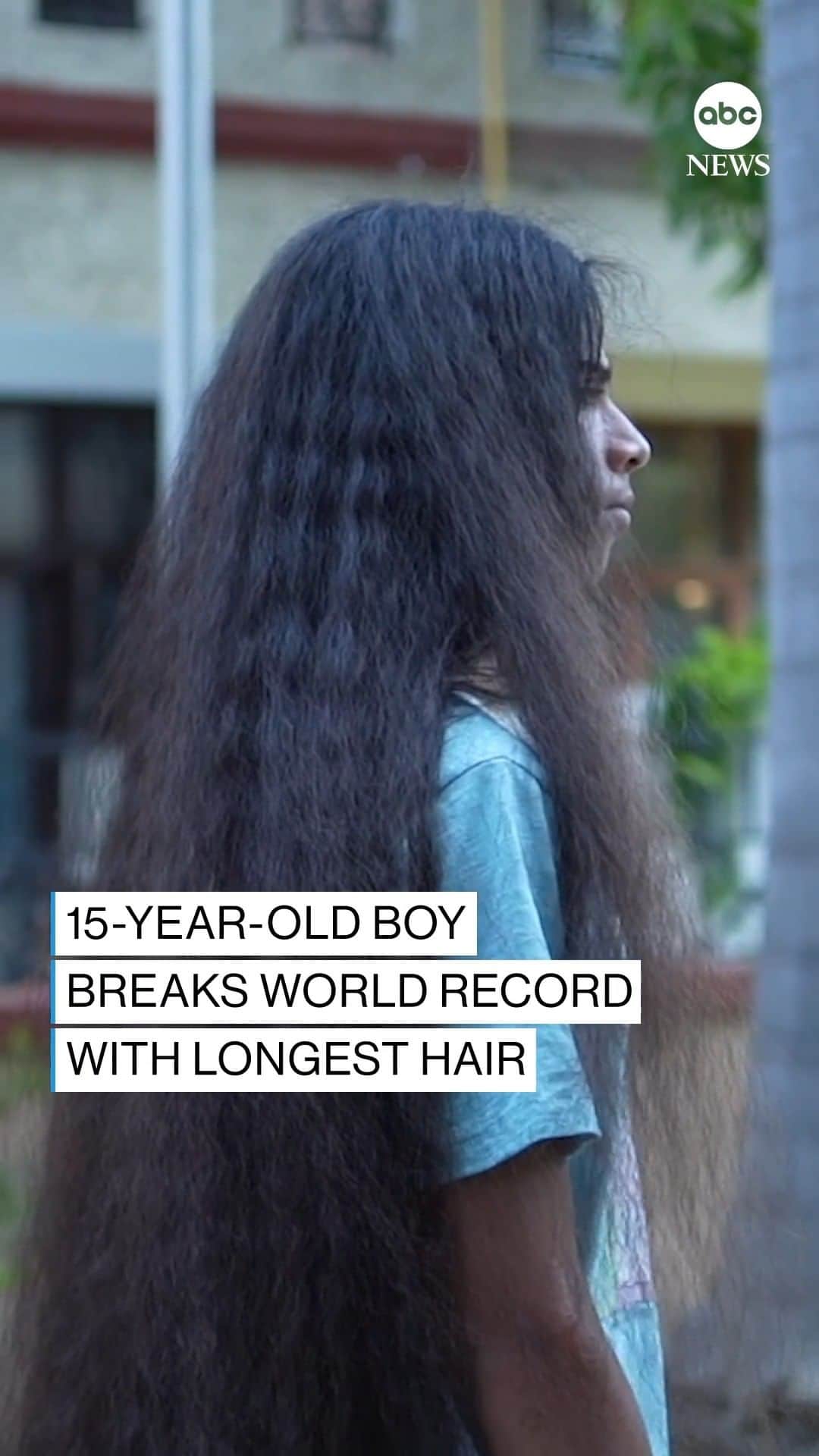 ABC Newsのインスタグラム：「MANE ATTRACTION: This 15-year-old boy has claimed the Guinness World Record for having the longest hair on a male teenager.」