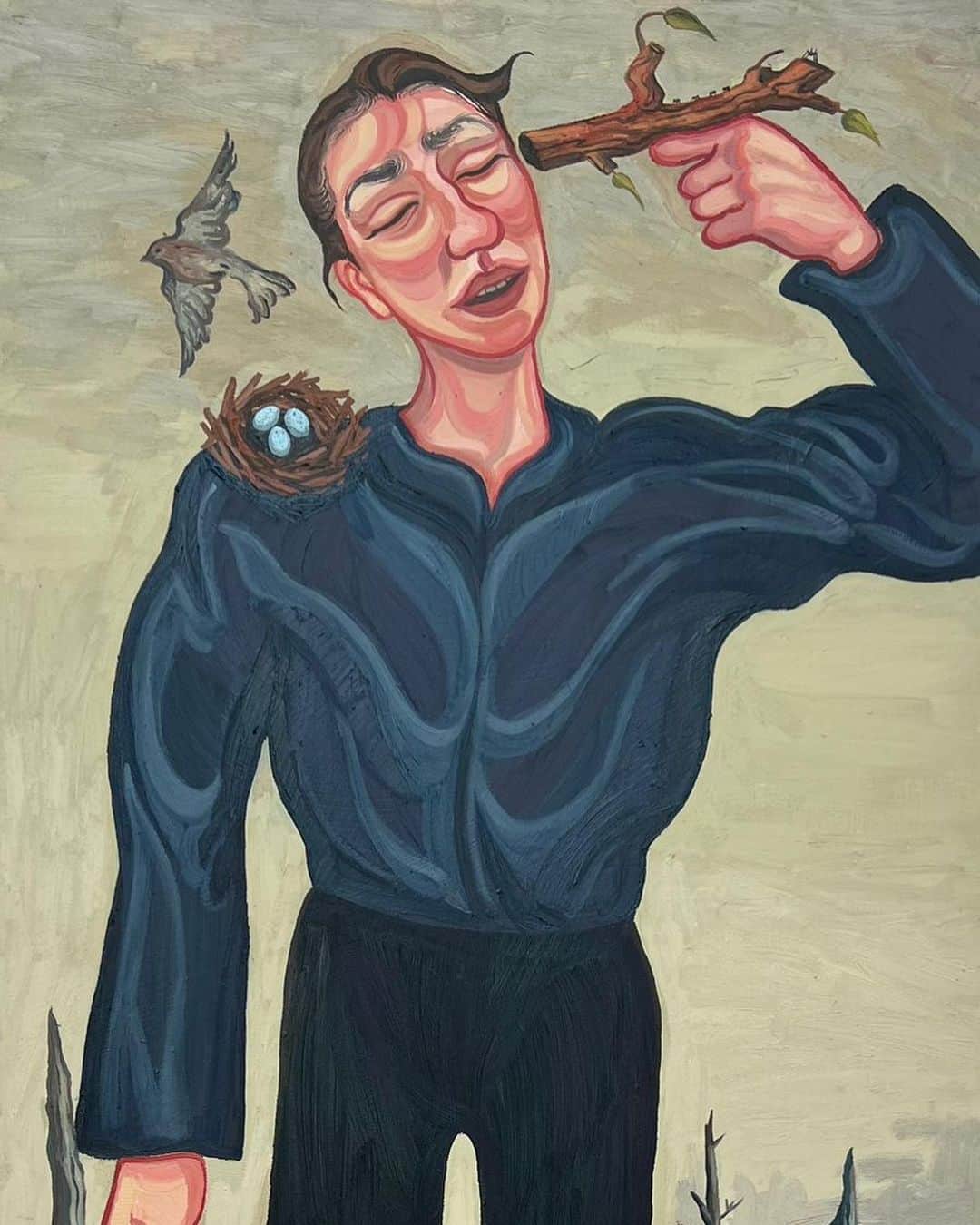 Juxtapoz Magazineのインスタグラム：「Works from @ania_hobson’s “Deep-rooted” at @setareh Berlin」