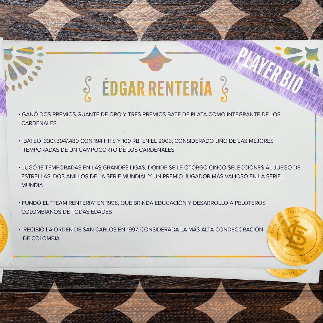 セントルイス・カージナルスさんのインスタグラム写真 - (セントルイス・カージナルスInstagram)「Édgar Rentería ranks top three among shortstops in Cardinals history in home runs, RBI, extra-base hits, and stolen bases.  A native of Colombia, Rentería won three Silver Sluggers, two Gold Gloves, and was selected as an All-Star three times during his six seasons in St. Louis.  #STLCards x #HispanicHeritageMonth」10月7日 1時05分 - cardinals