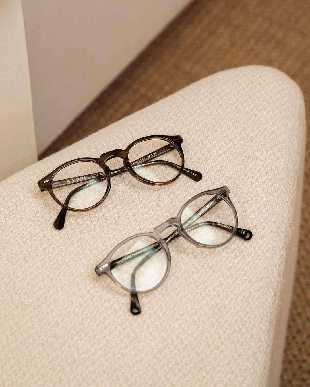 オリバーピープルズのインスタグラム：「Iconic frames from an iconic namesake. Gregory Peck features the Oliver Peoples hand-inlaid logo and custom functional plaque for additional strength and durability.」