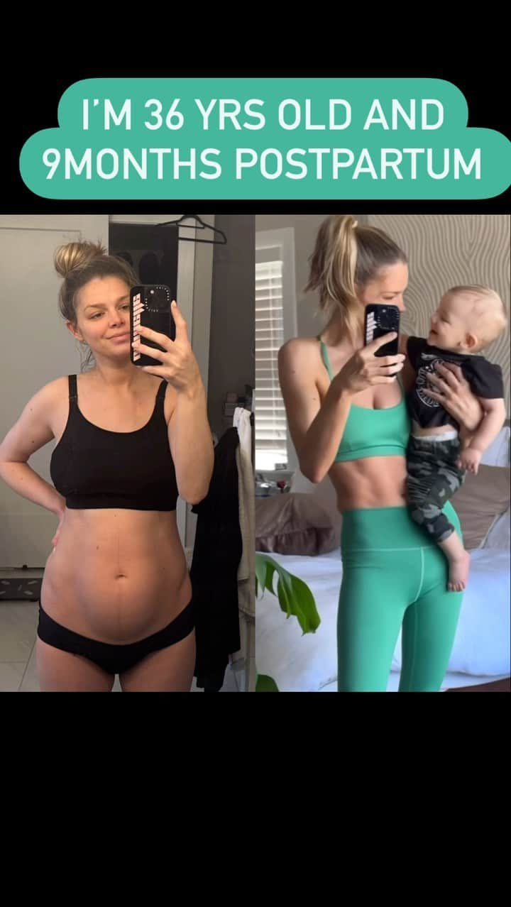 ダニエル・クヌッドソンのインスタグラム：「9 months postpartum 36 yrs Old💥 hello abs 🤩 On that @levelupbydk nutrition guide and workout!!!! Message LINK or DM for a special discount ❤️ I GAINED 60 POUNDS during my pregnancy!  ➡️👑MY recovery and getting my body back after a C-section and giving birth to my almost 10 pounds little boy😅 is all thanks to @levelupbydk   #postpardumfitness #postpartum #pregnancy #prénatal」