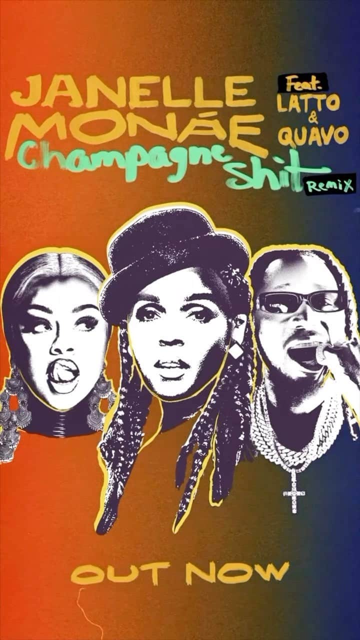 ジャネル・モネイのインスタグラム：「ATL! WE SOLD OUT TONIGHT!! 😝 WE CELEBRATING HEAVY!! 🥂CHAMPAGNE SH☝🏾T (atl remix) feat. @quavohuncho @latto777 OUT NOW 🍾💩!」