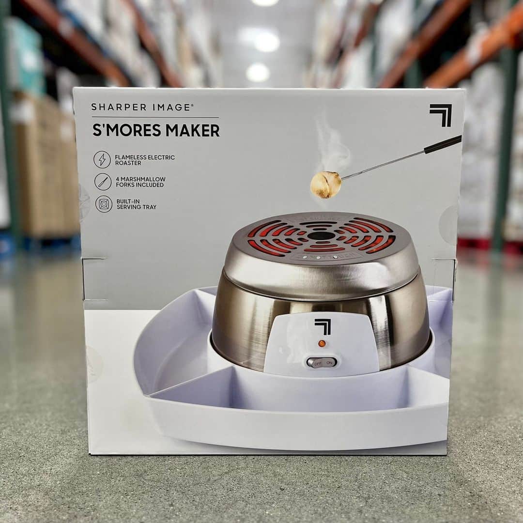 のインスタグラム：「Bring the campfire experience to your kitchen! Available at select Costco warehouses and and Costco.com. 🍫  Shop link in bio: Sharper Image Electric S'mores Maker」